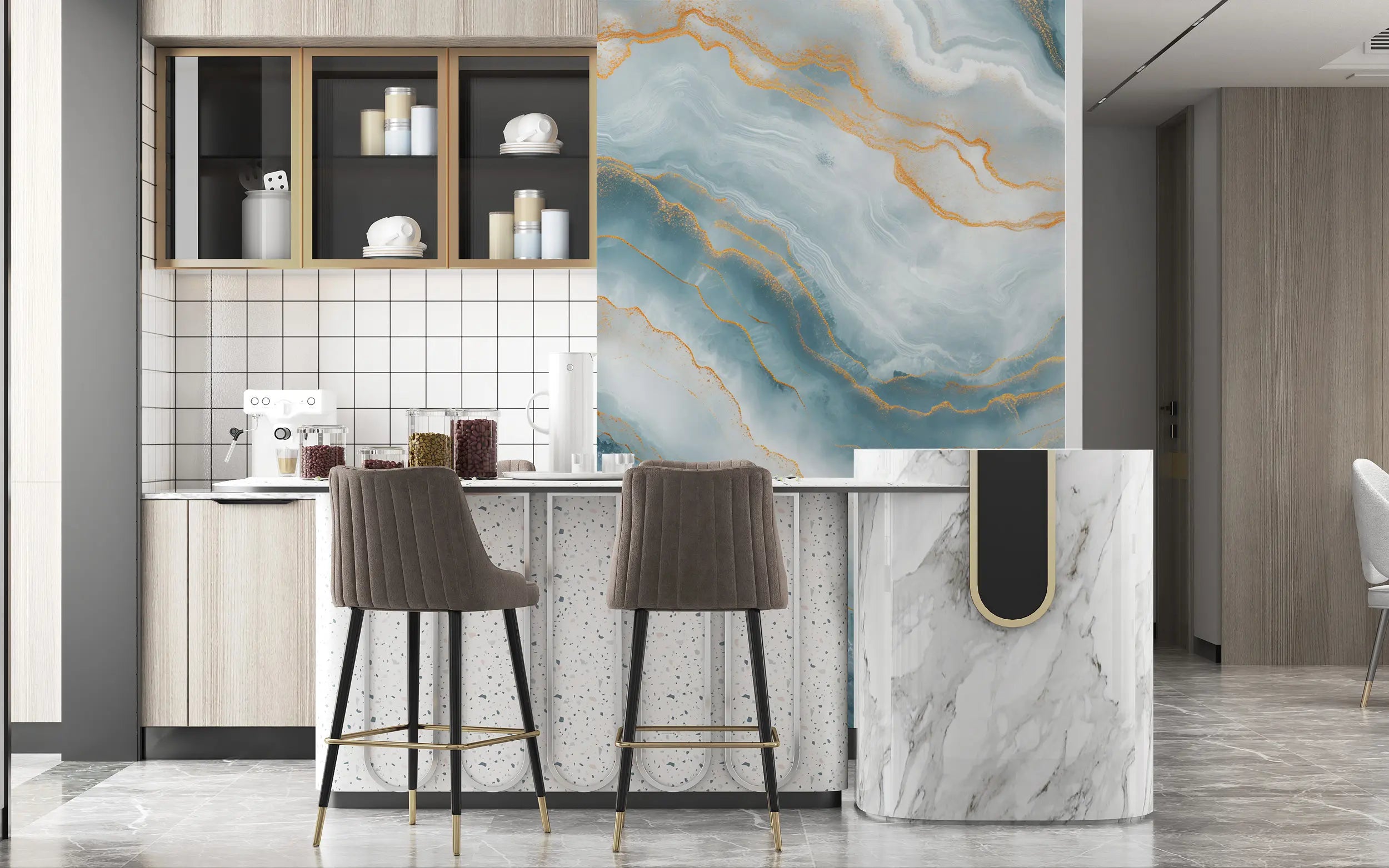 Marble wallpaper for bathroom