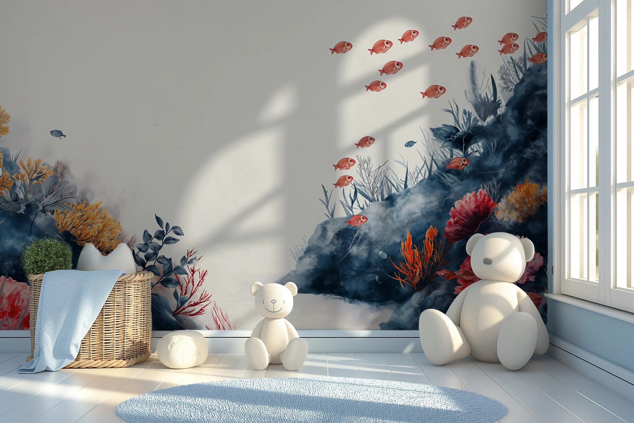 Coral reef underwater mural for nursery