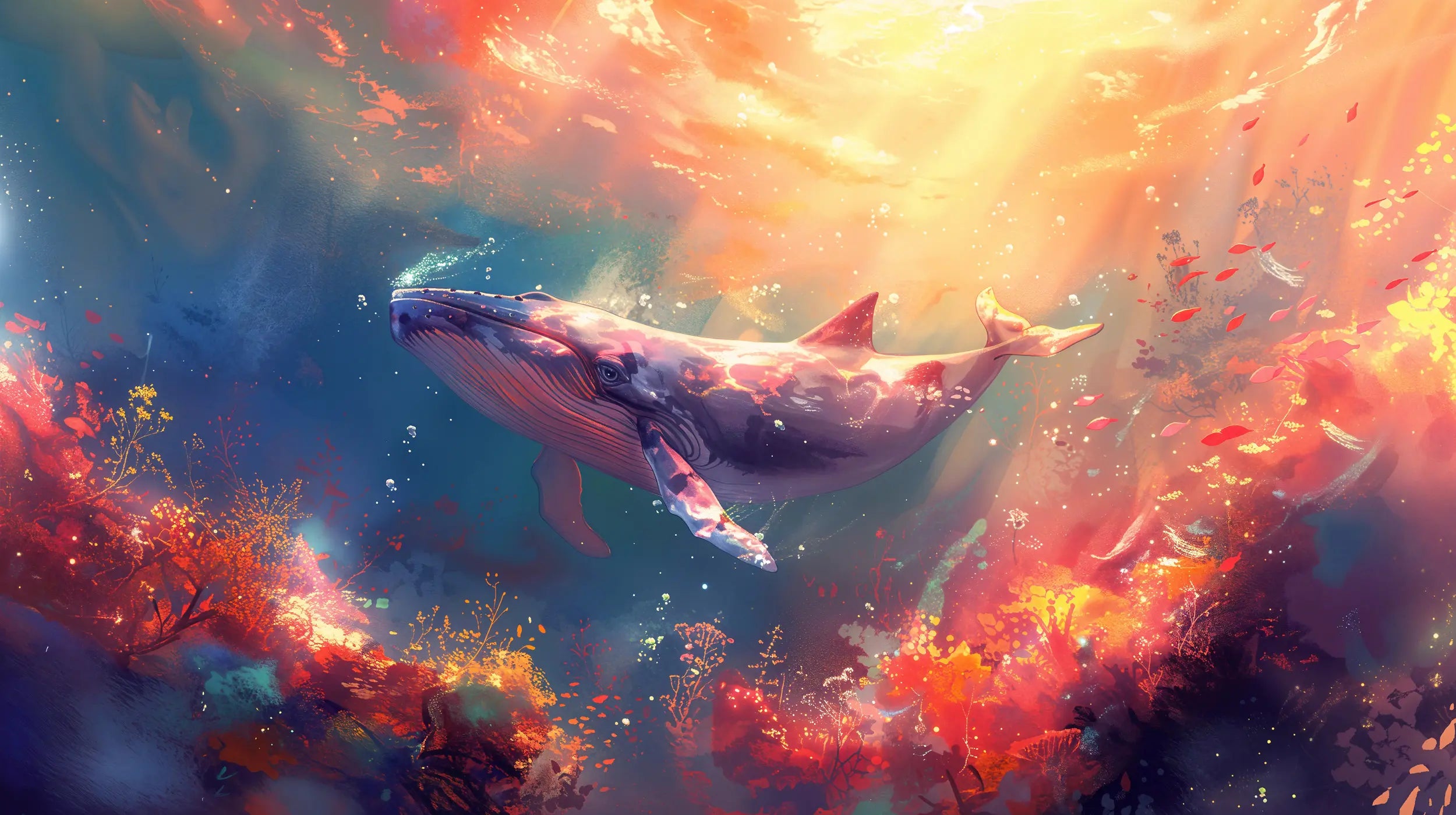 Kids room whale underwater wallpaper