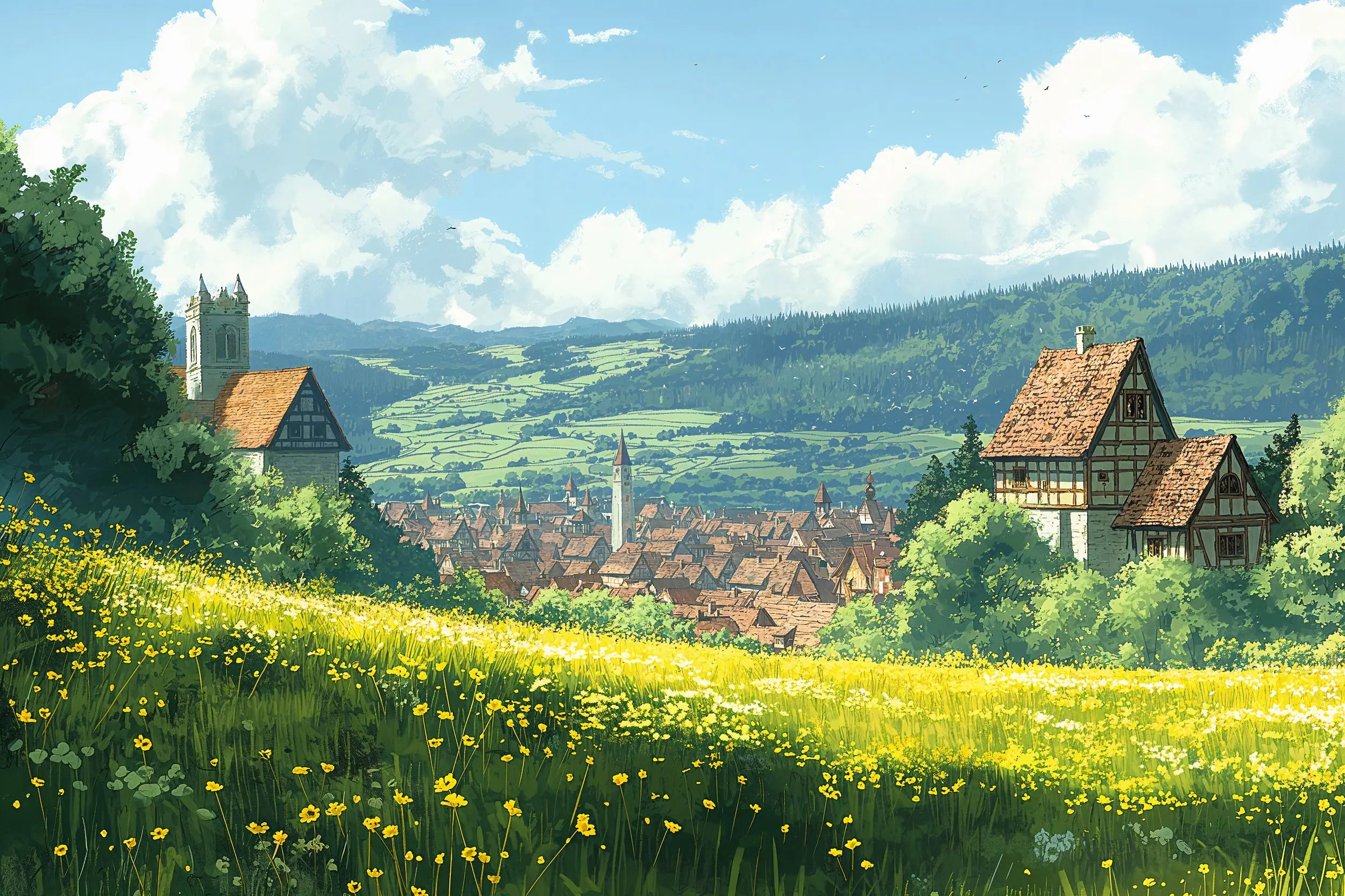 Nature watercolor wallpaper