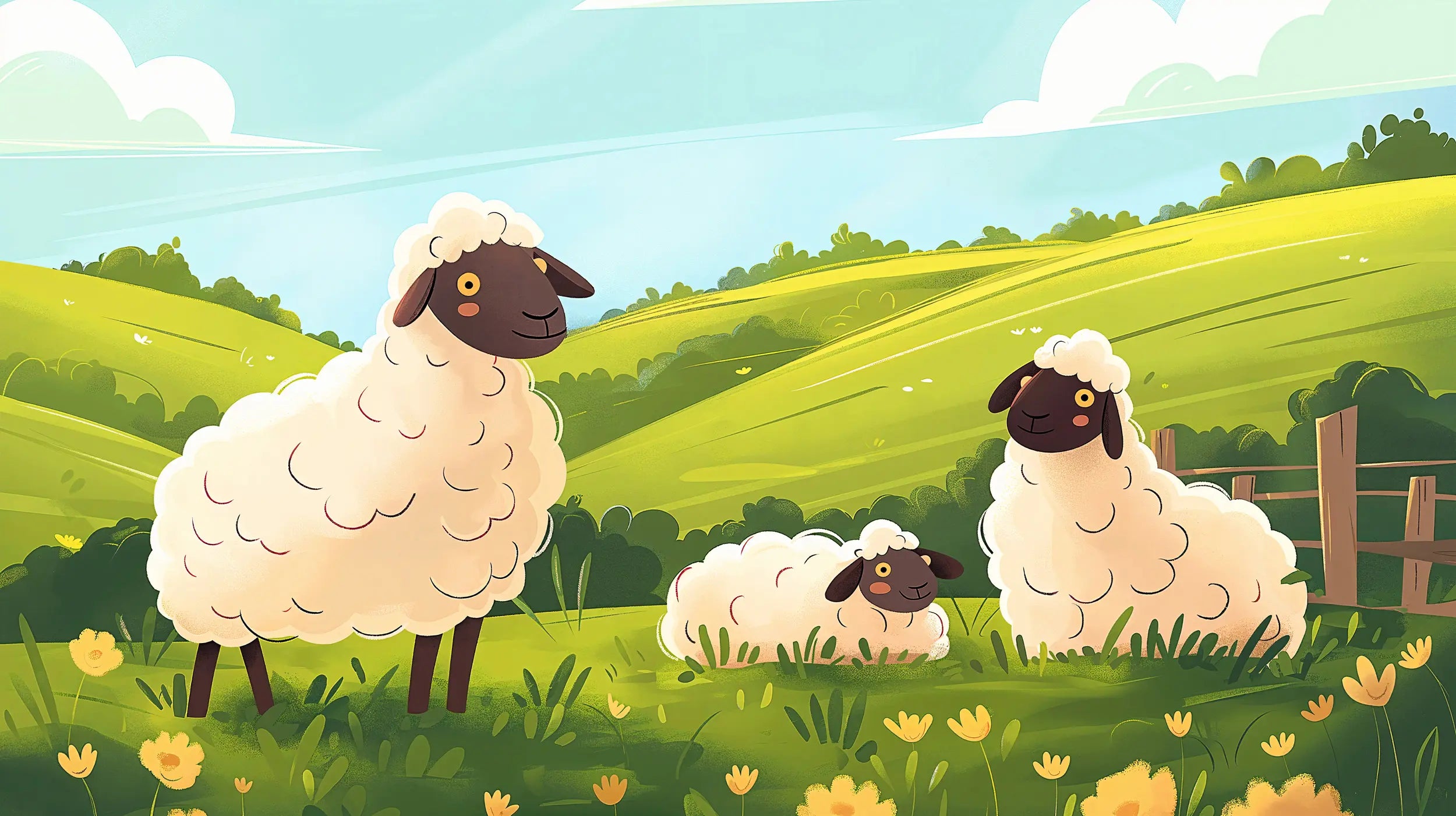 Kids room countryside wallpaper