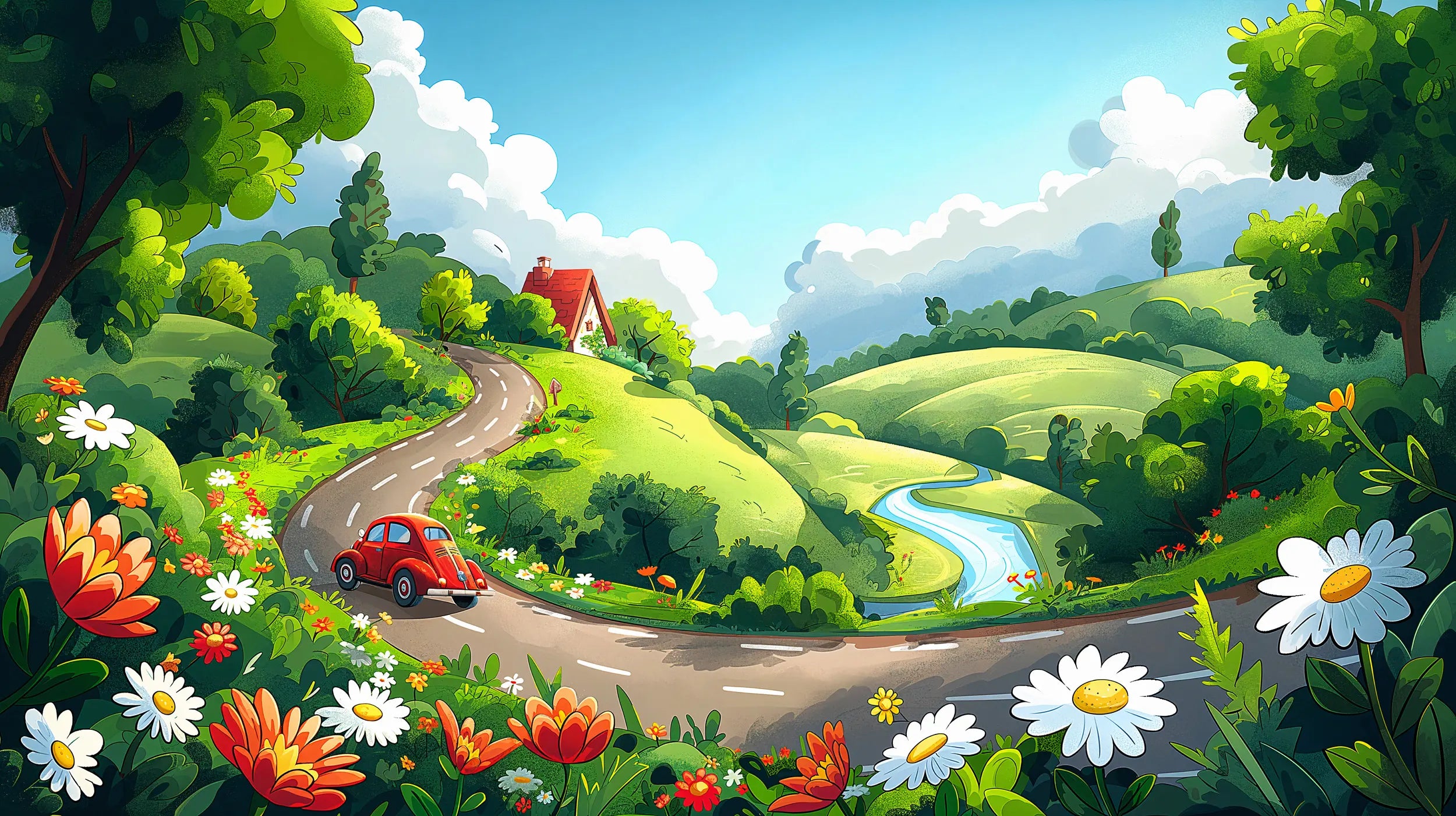 Peel and stick landscape mural