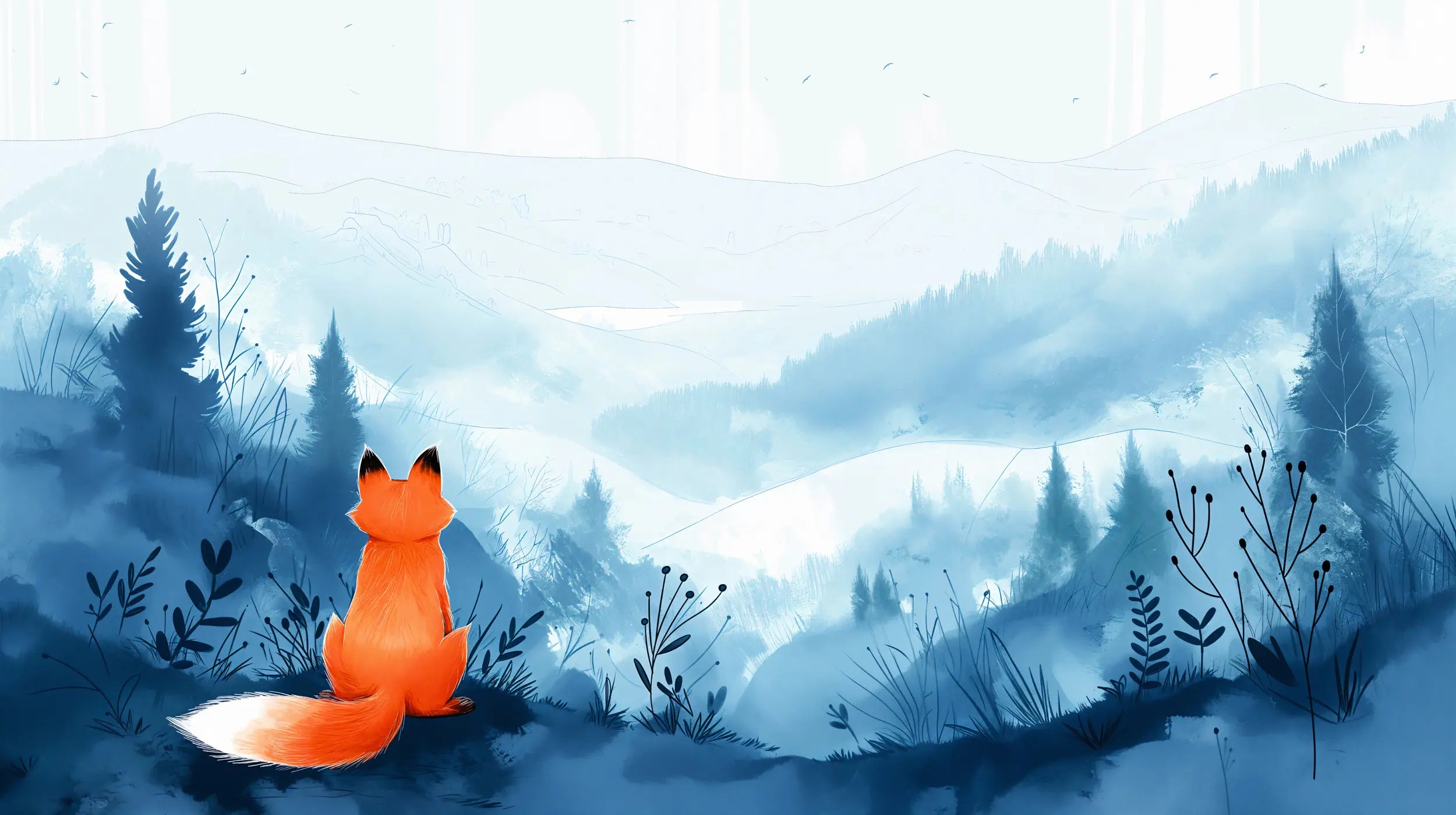 Kids room fox wallpaper