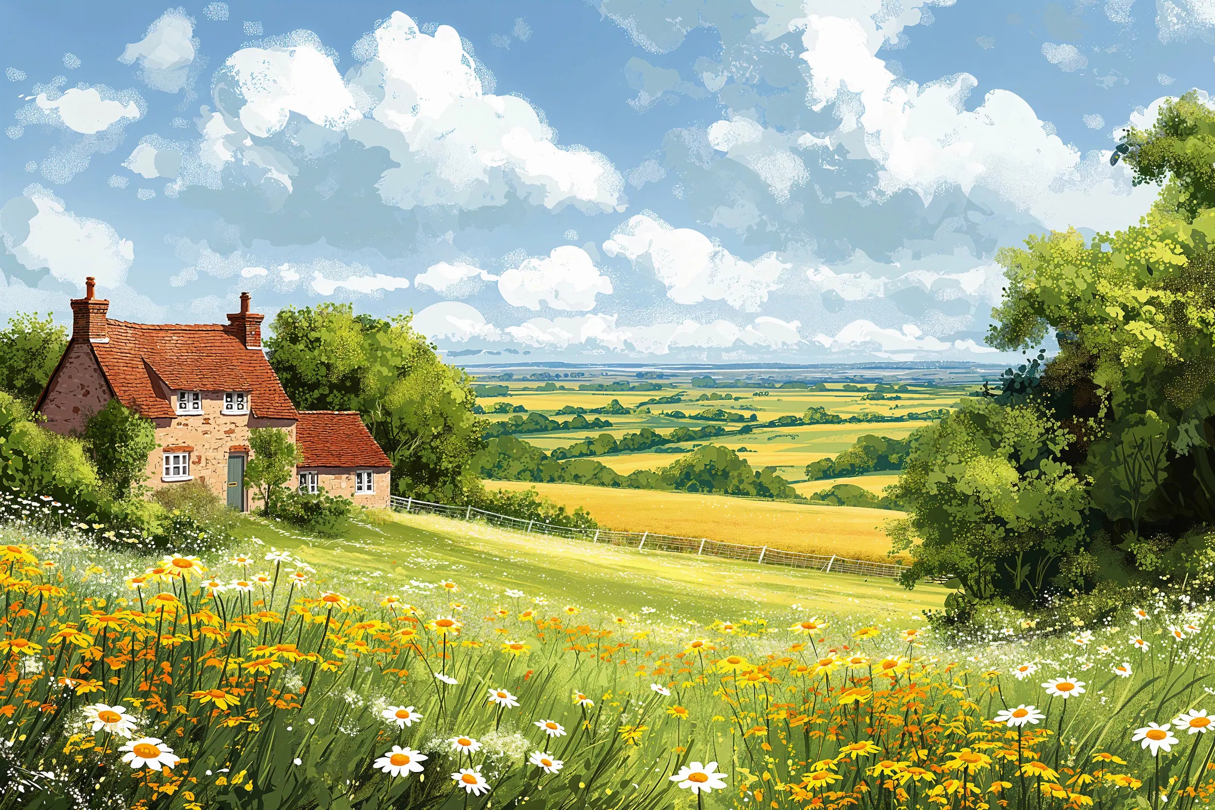 English countryside mural