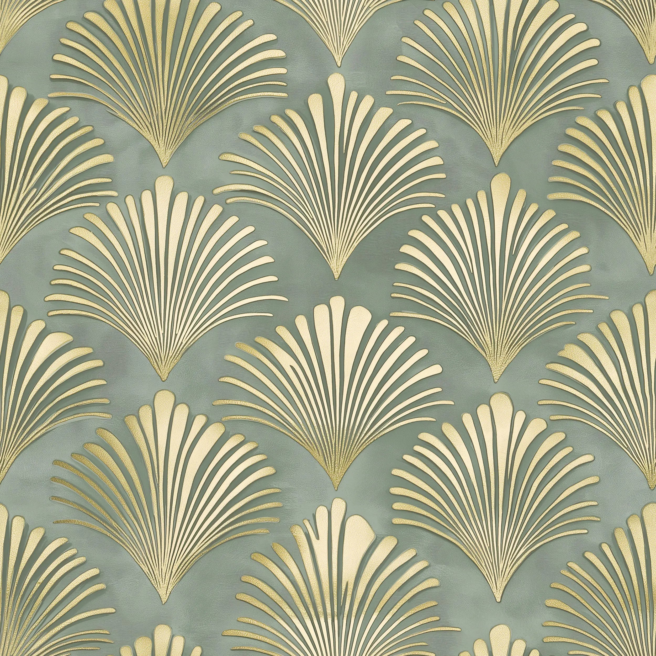 Gold art deco pattern wallpaper