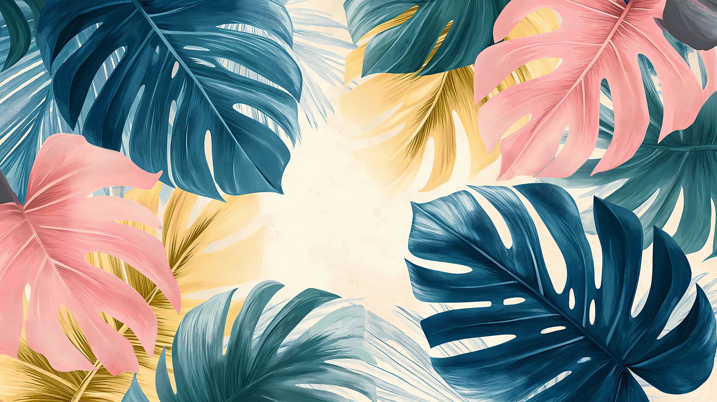 Peel and stick tropical wallpaper
