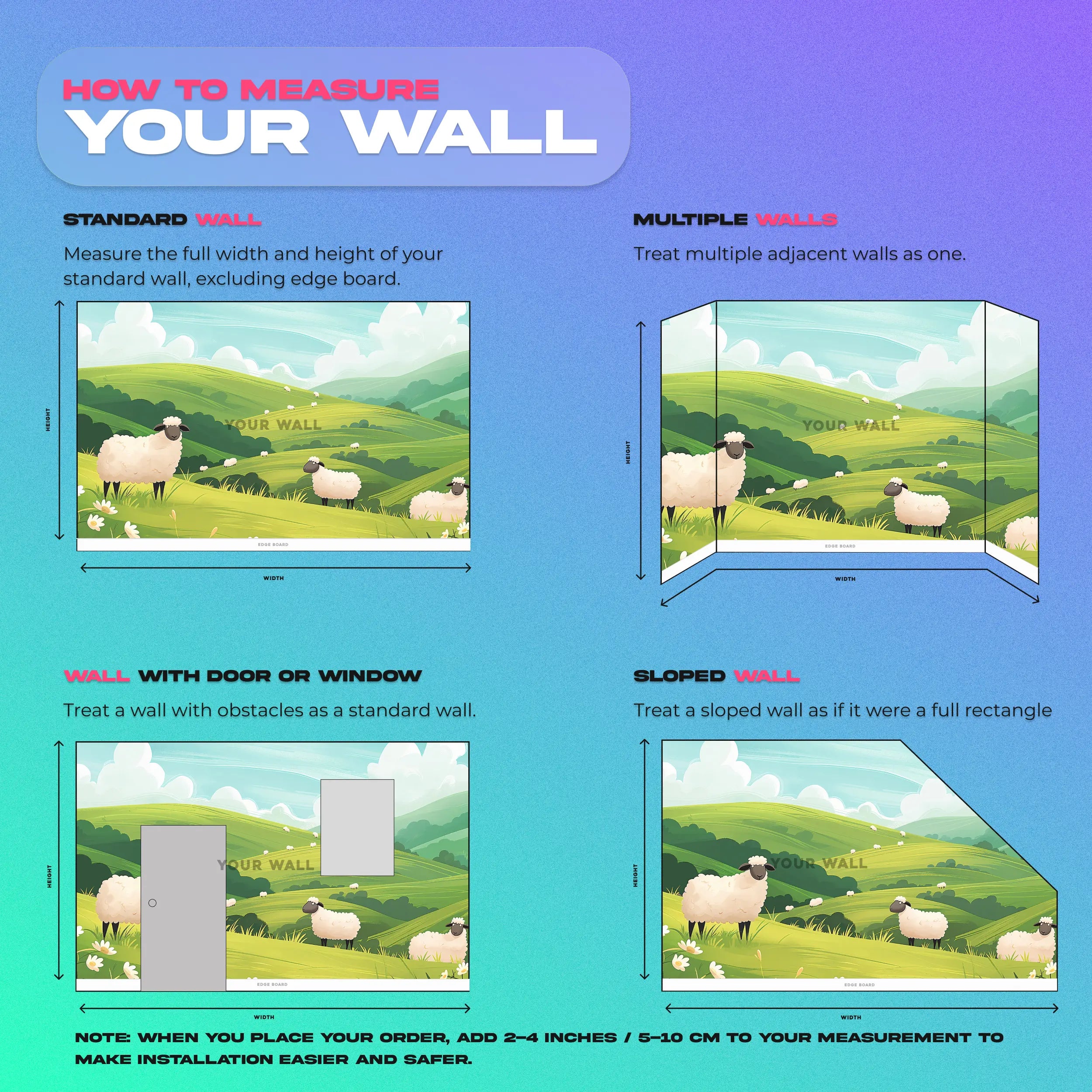 Nursery animal wall art with sheep