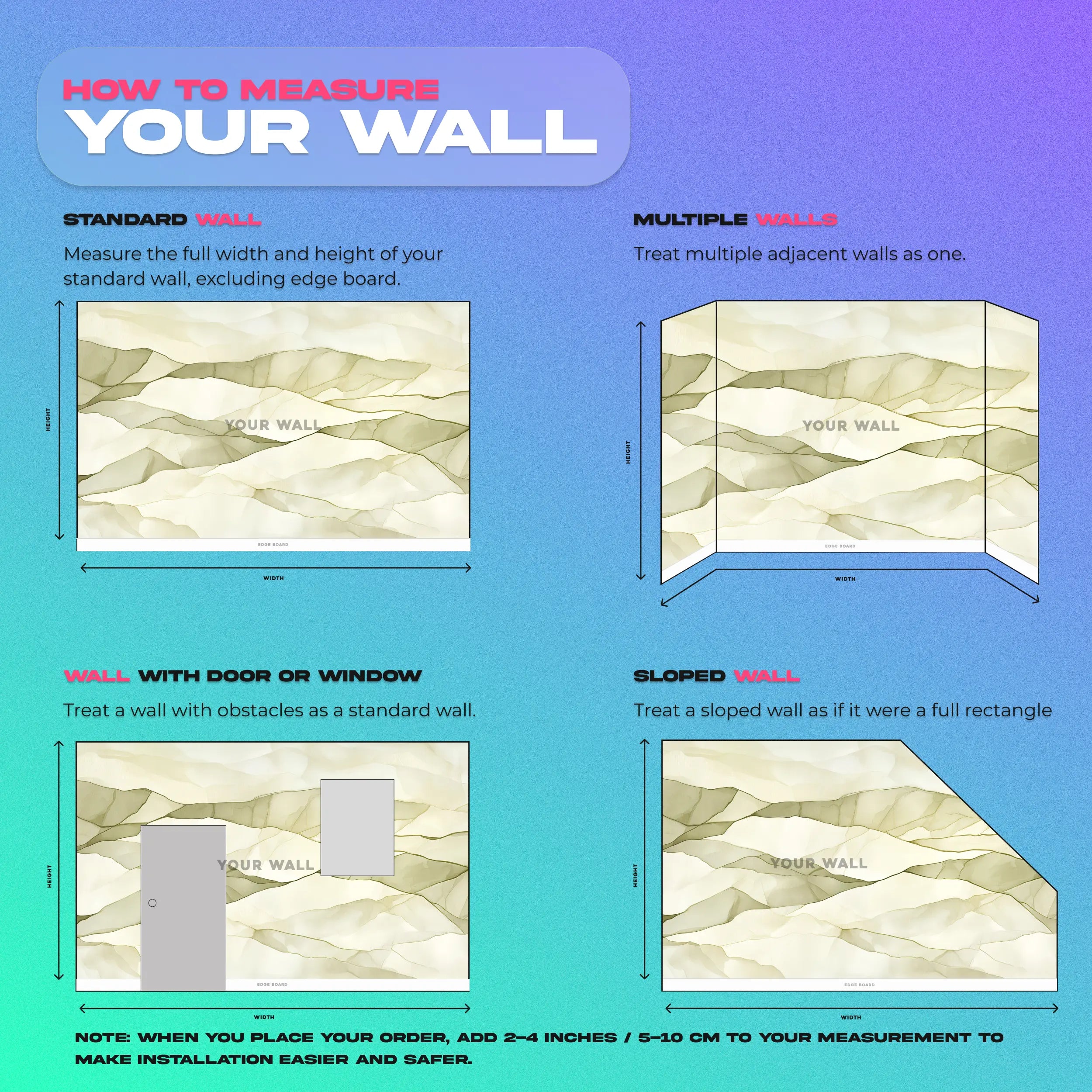 Bathroom peel and stick mural