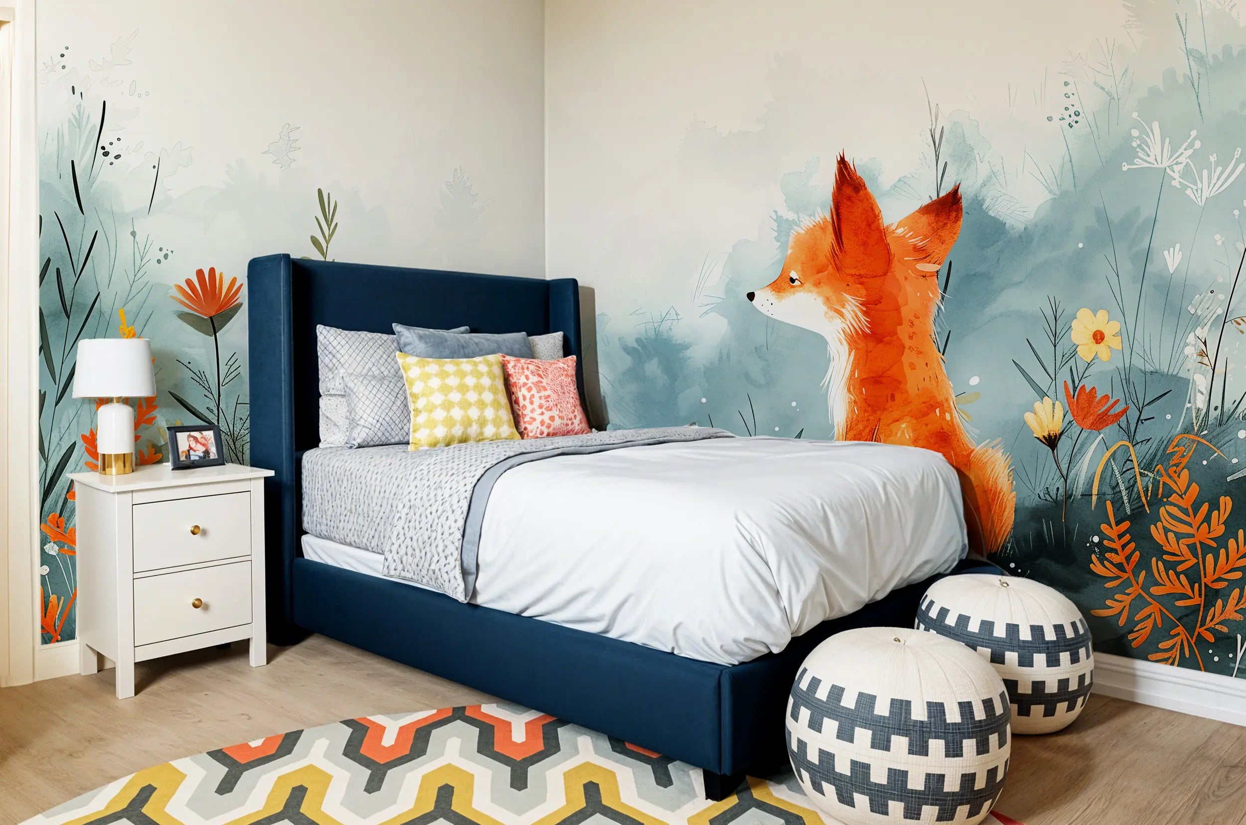 Removable fox wallpaper for kids