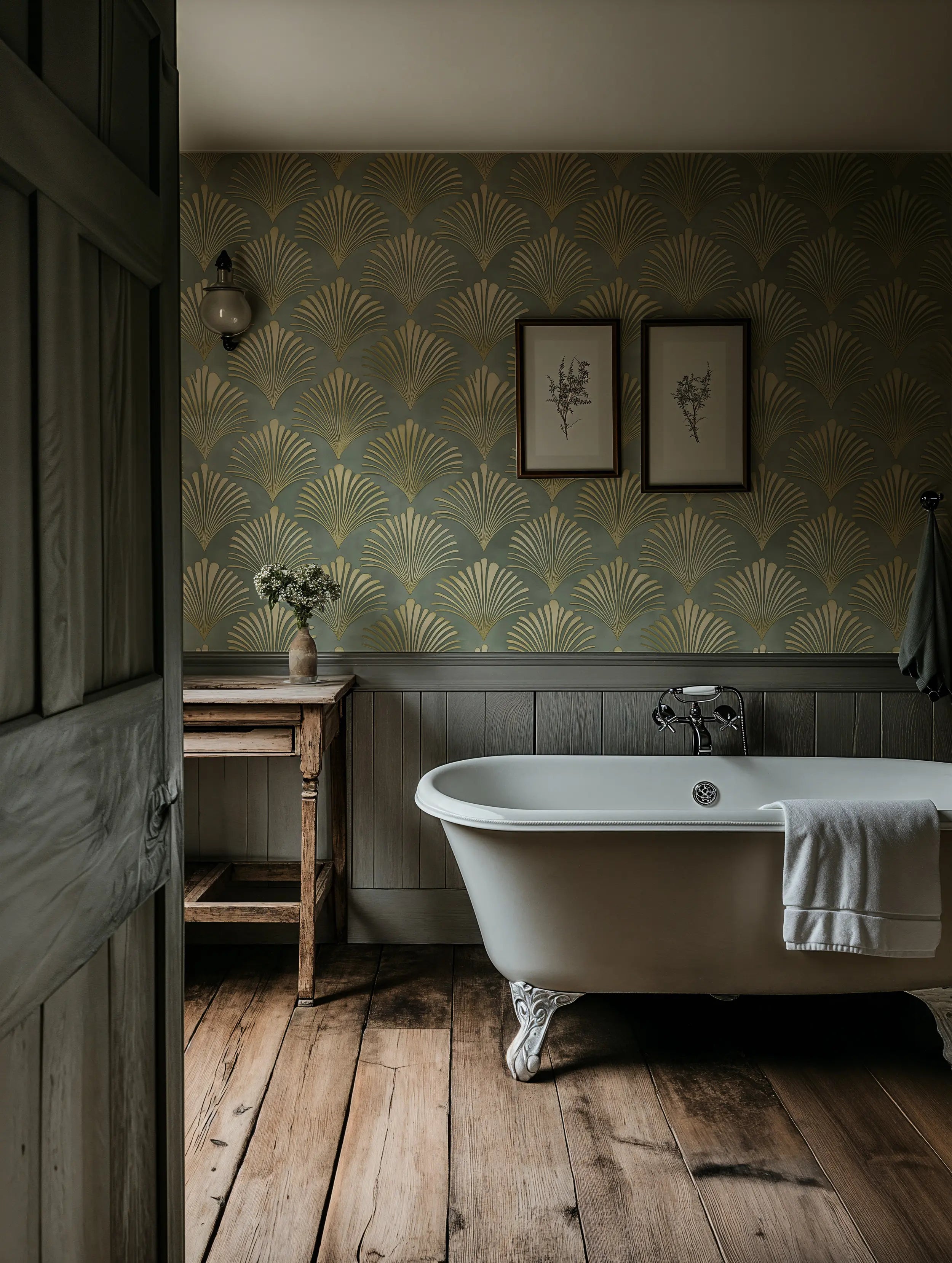 Peel and stick geometric wallpaper