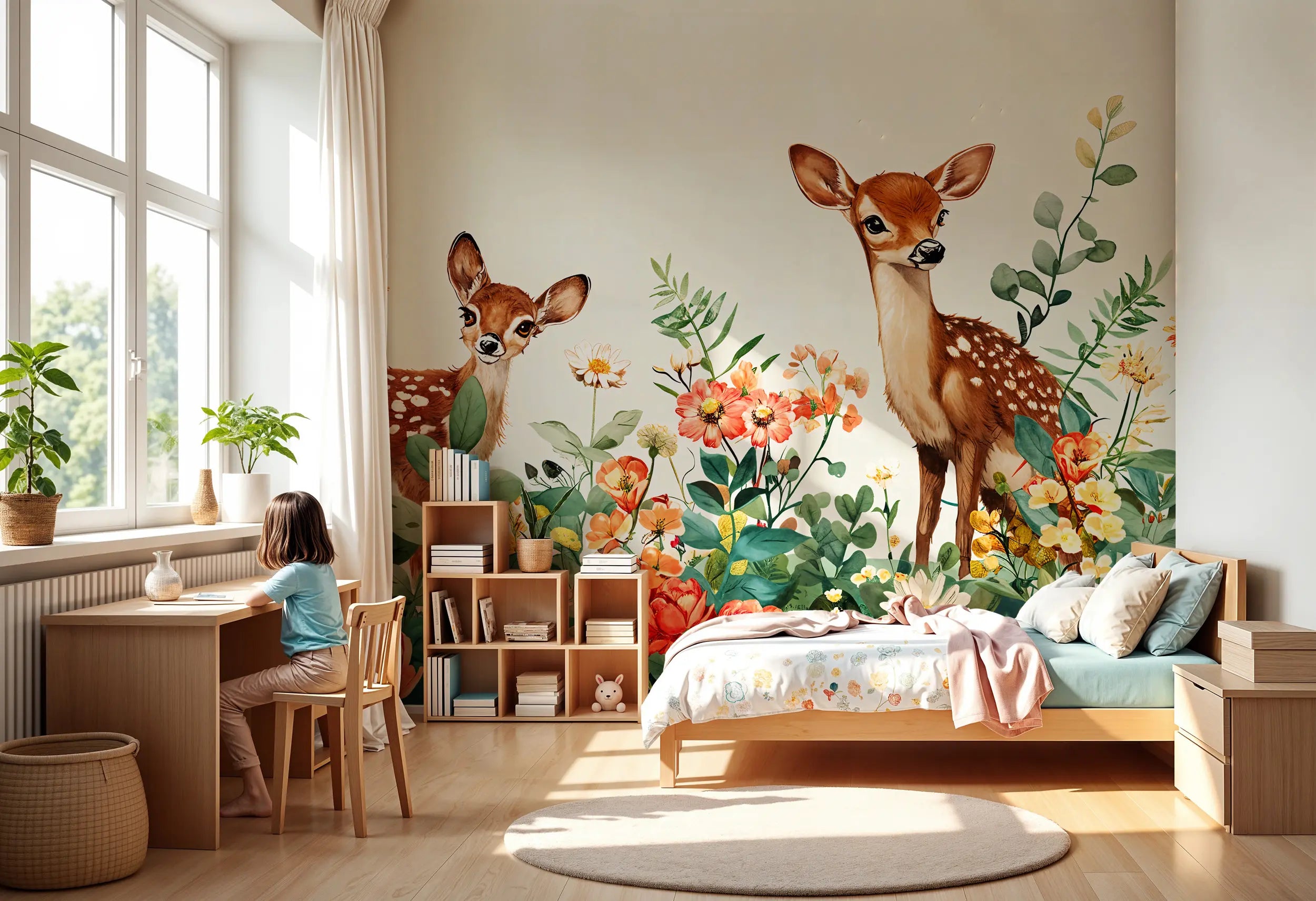 Deer meadow wall mural