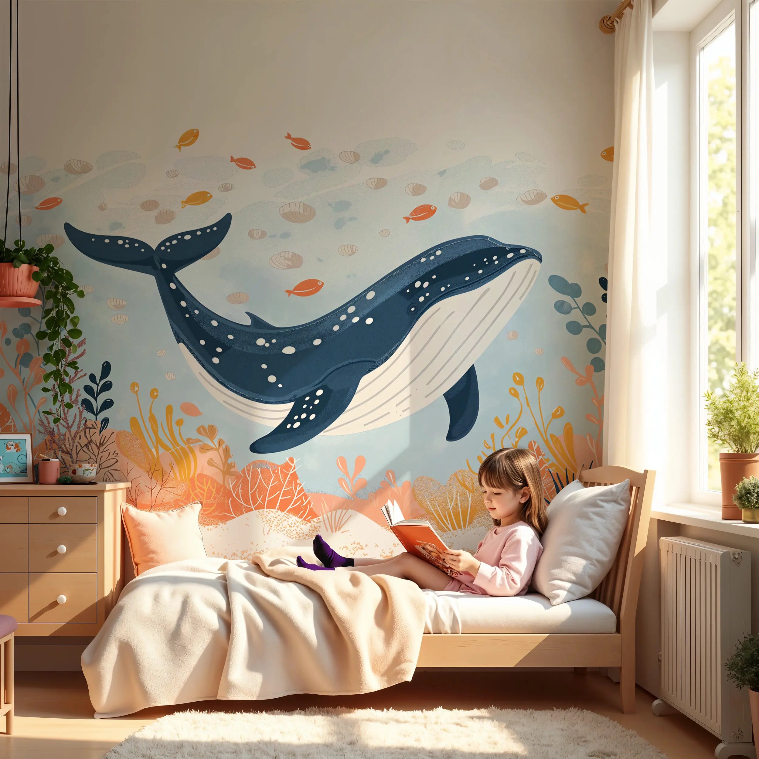 Eco-friendly underwater wall art for kids
