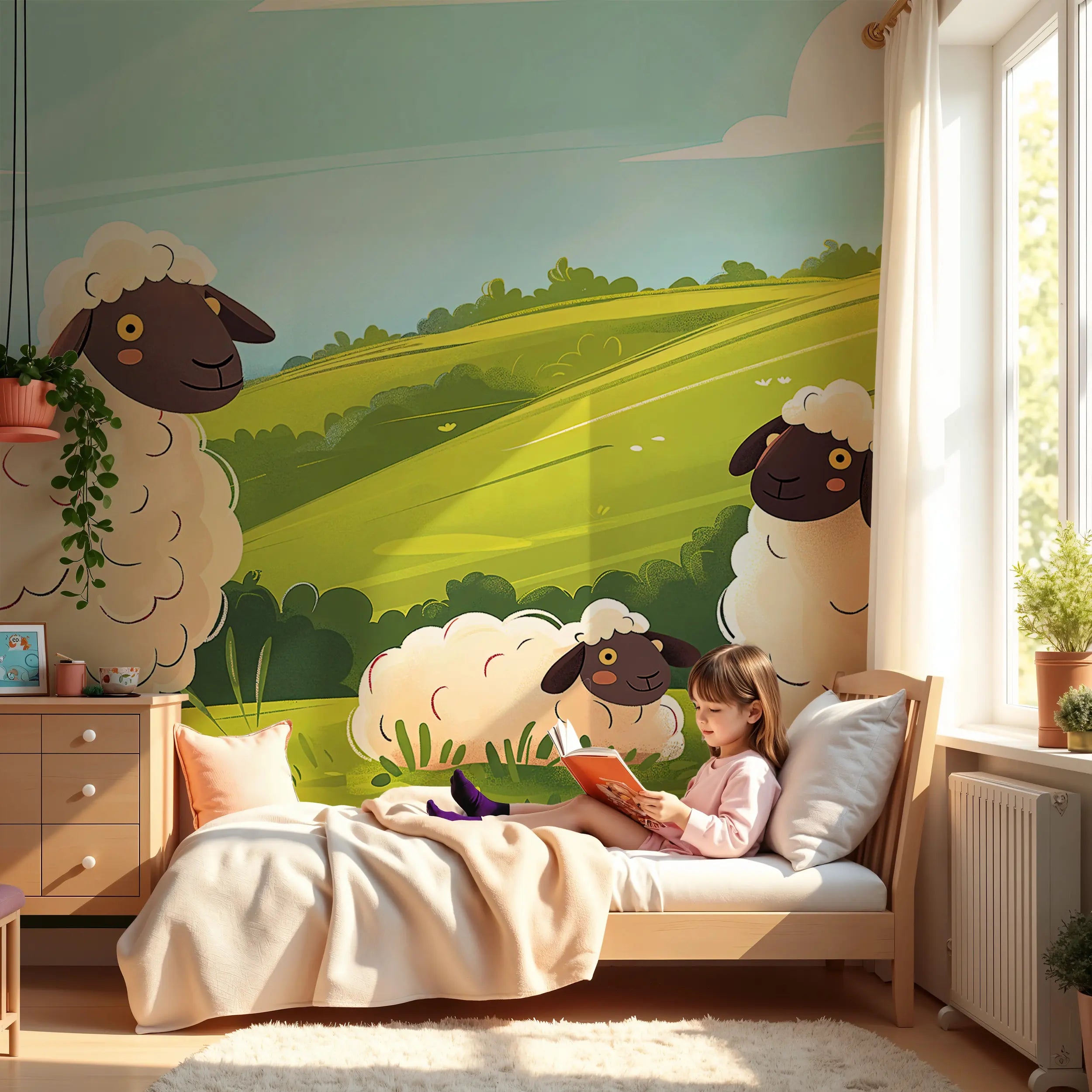 Peel and stick animal farm mural