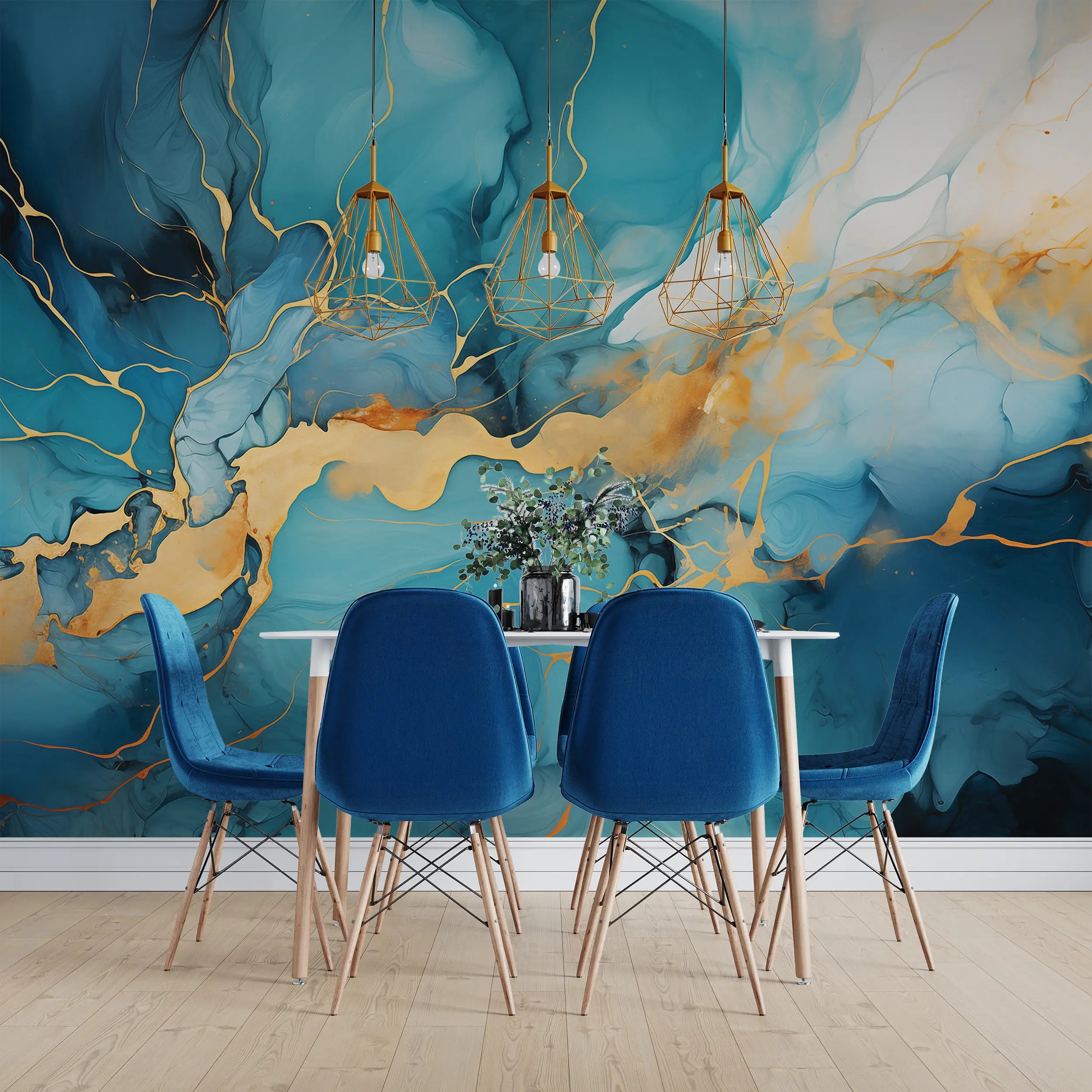 Abstract Ink Artistic Mural