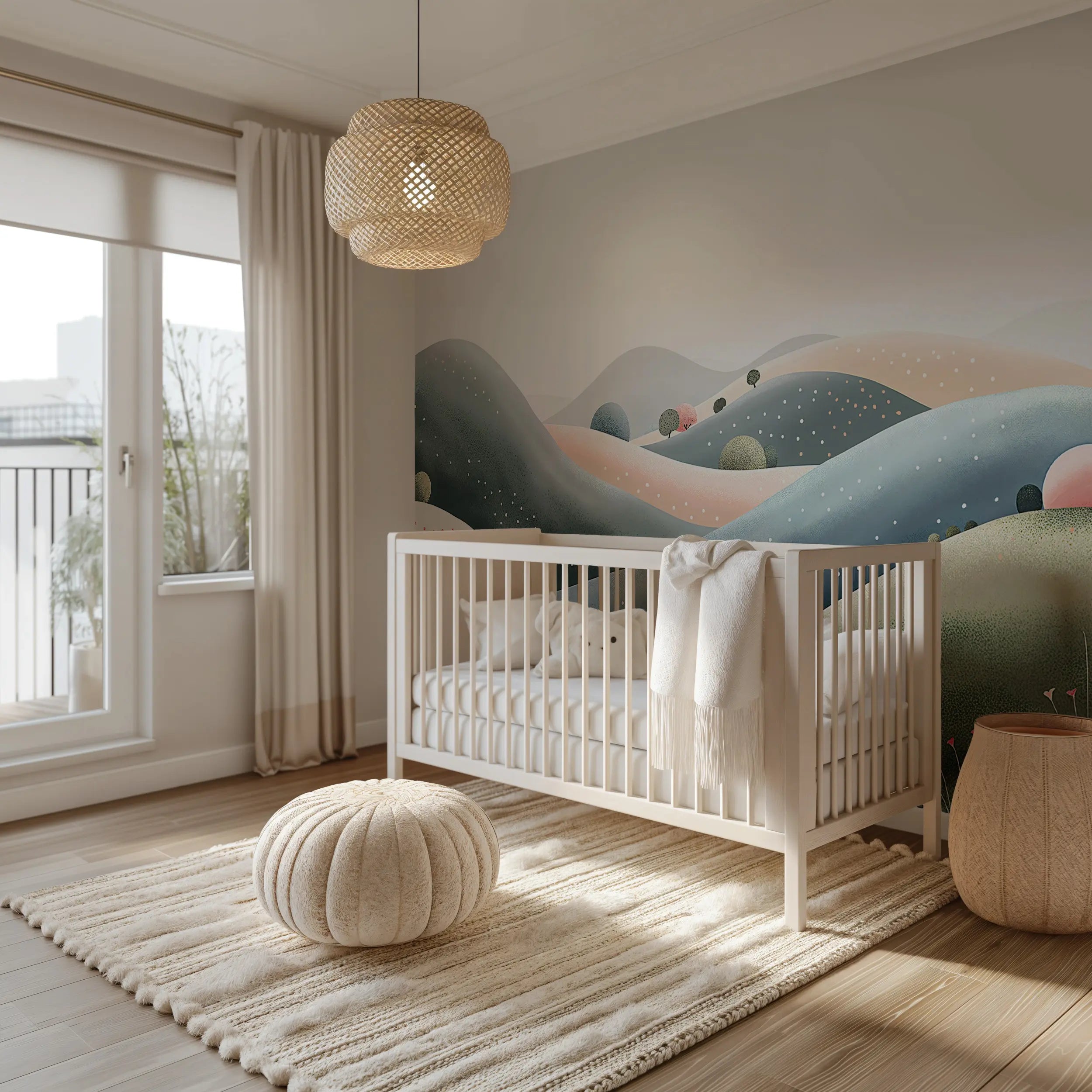 Watercolour landscape wall sticker
