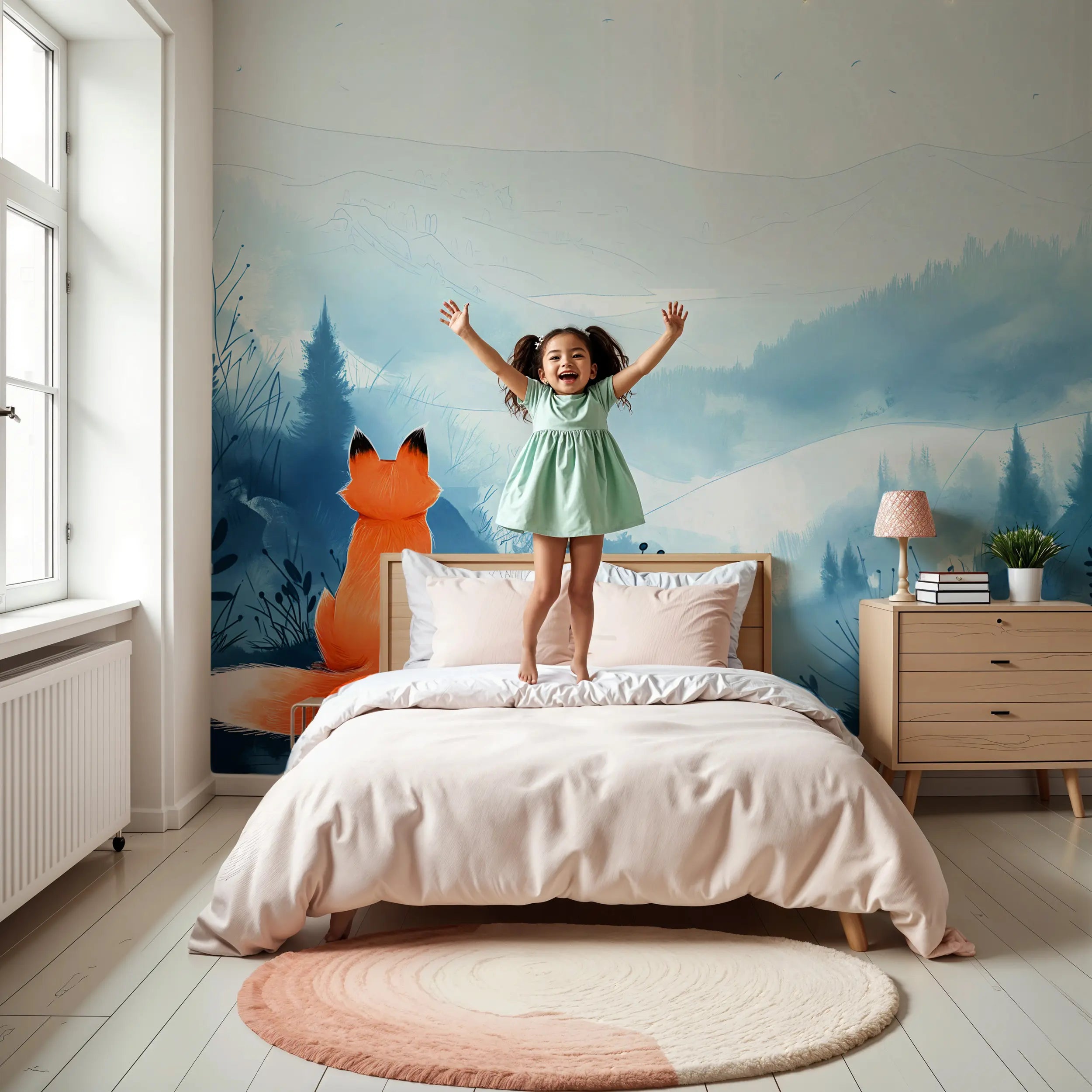 Child’s room fox wallpaper
