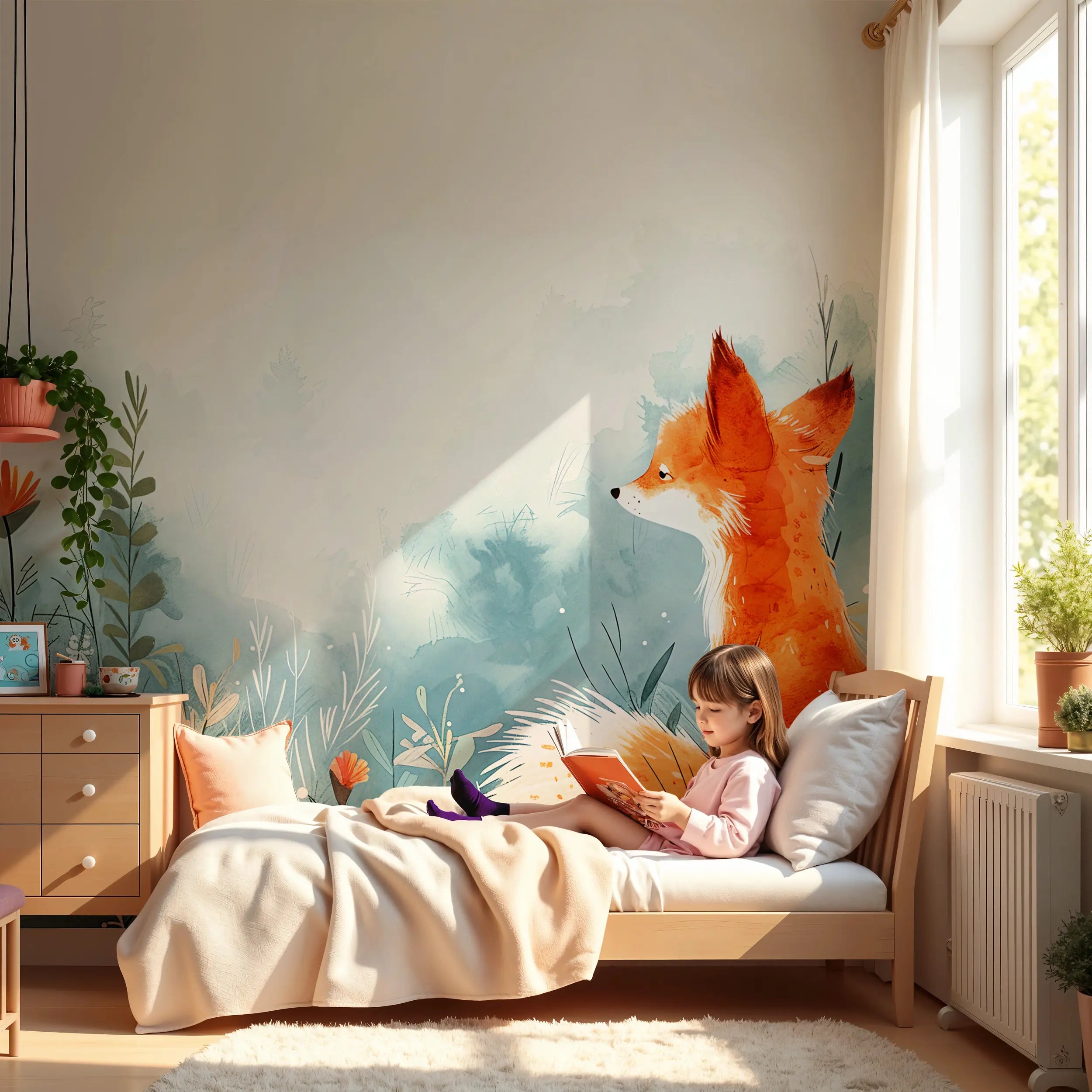 Fox wall mural for nursery