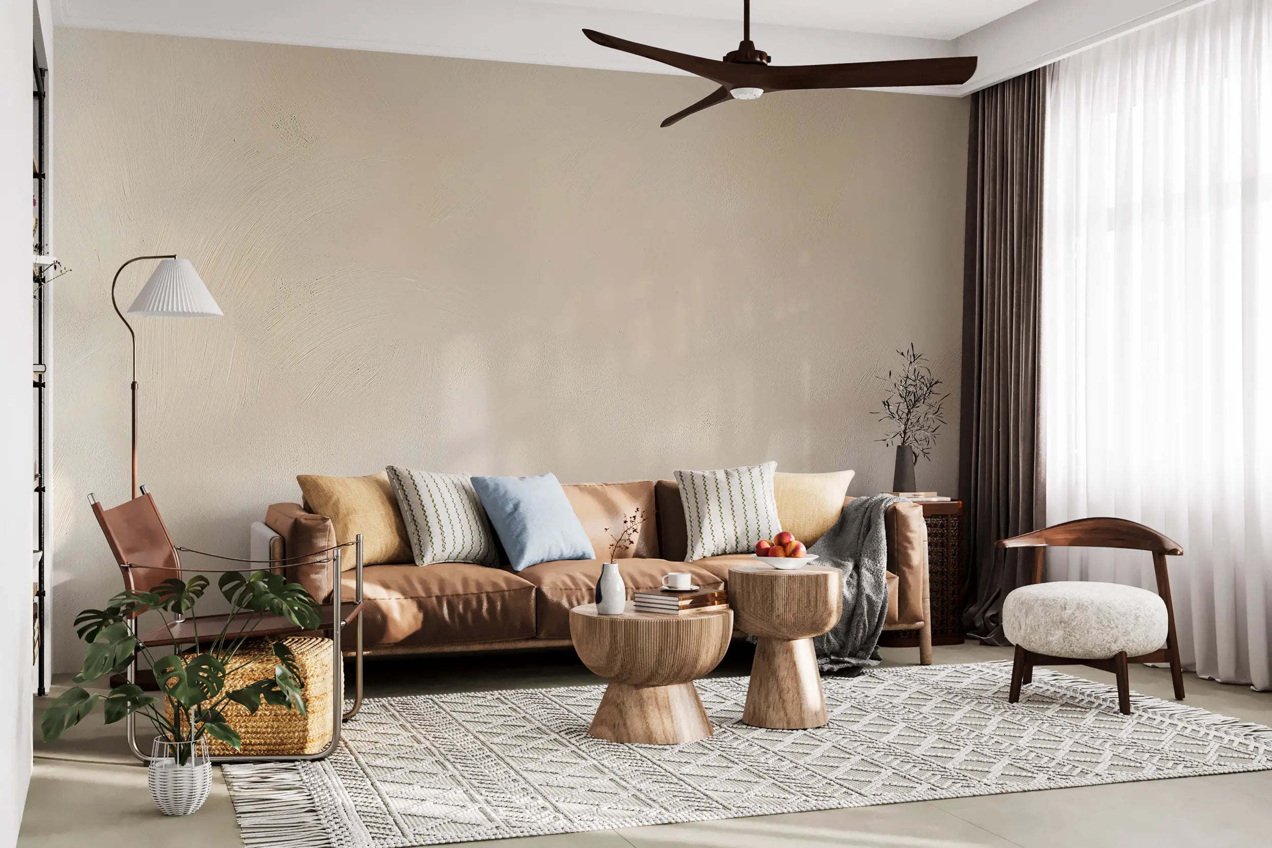 self-adhesive beige wallpaper