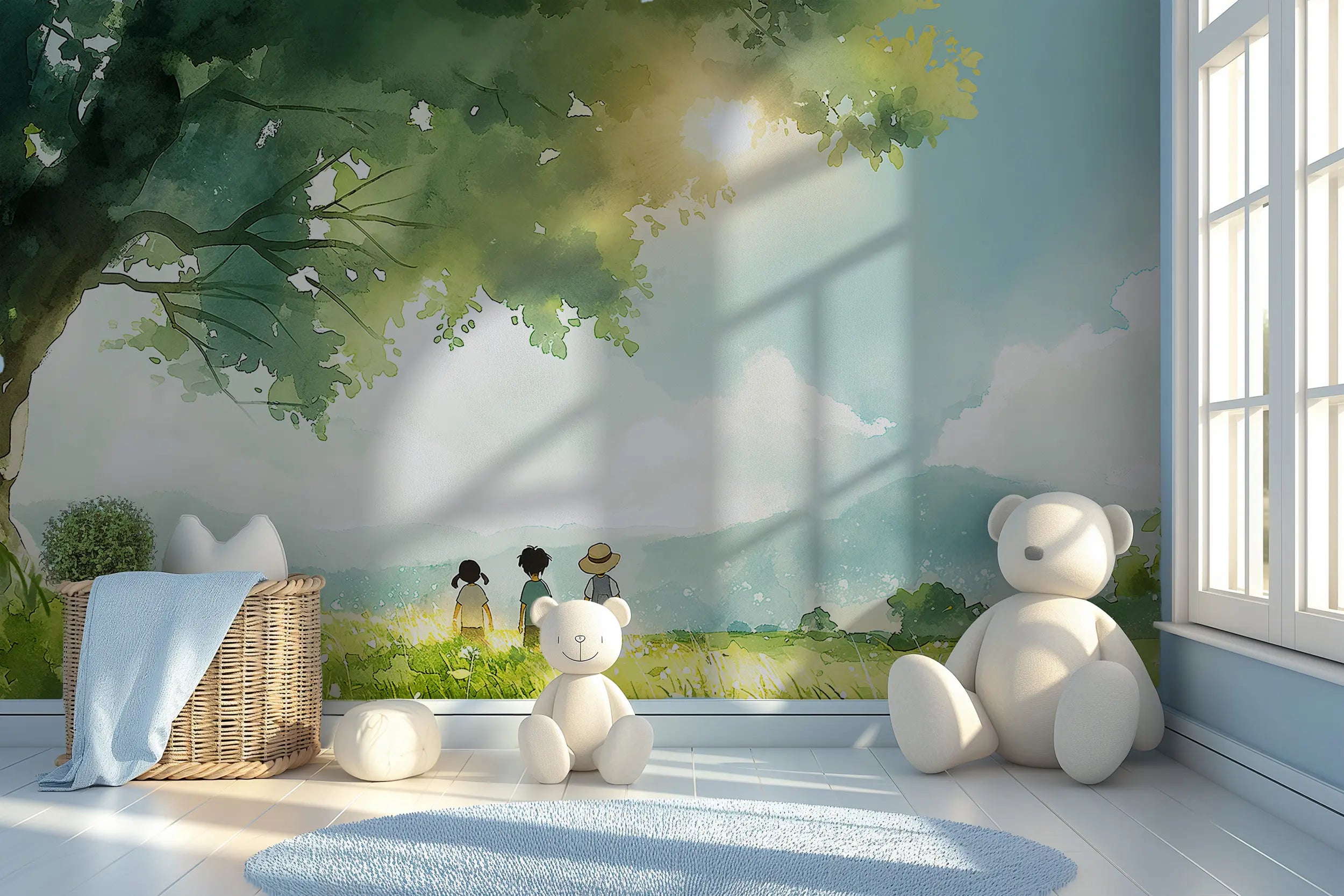 Meadow flowers wall decal for kids