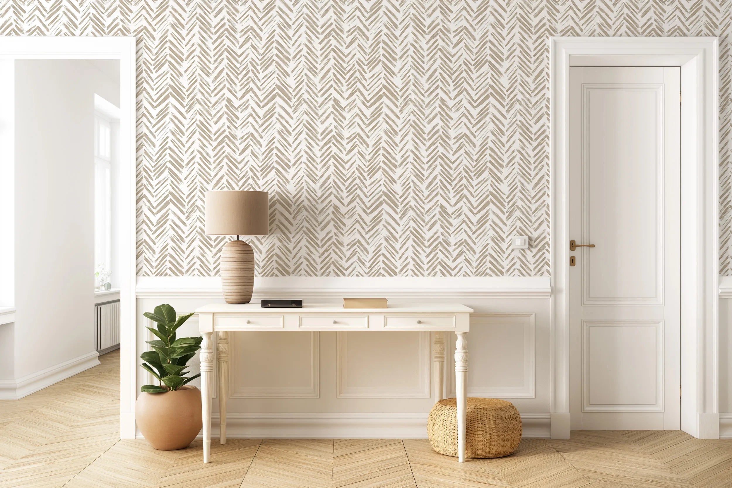 Temporary herringbone wallpaper