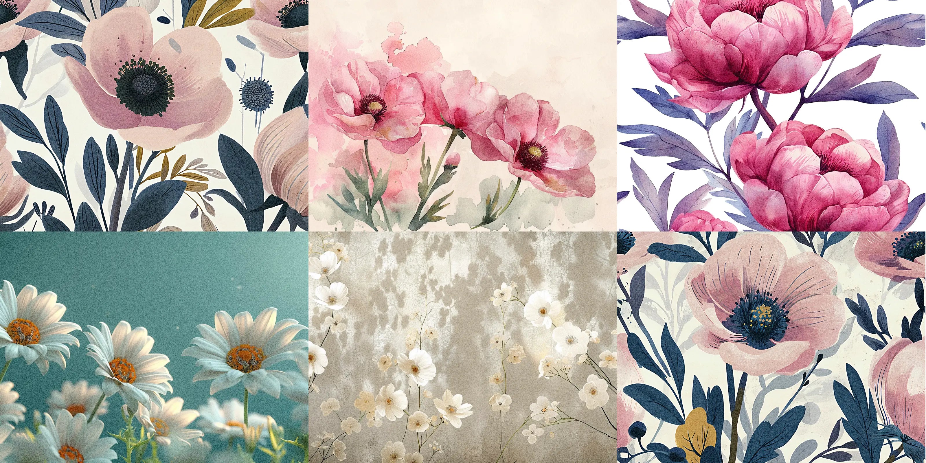 Flora Collection of Wallpaper and Murals by Imagine Wallpaper