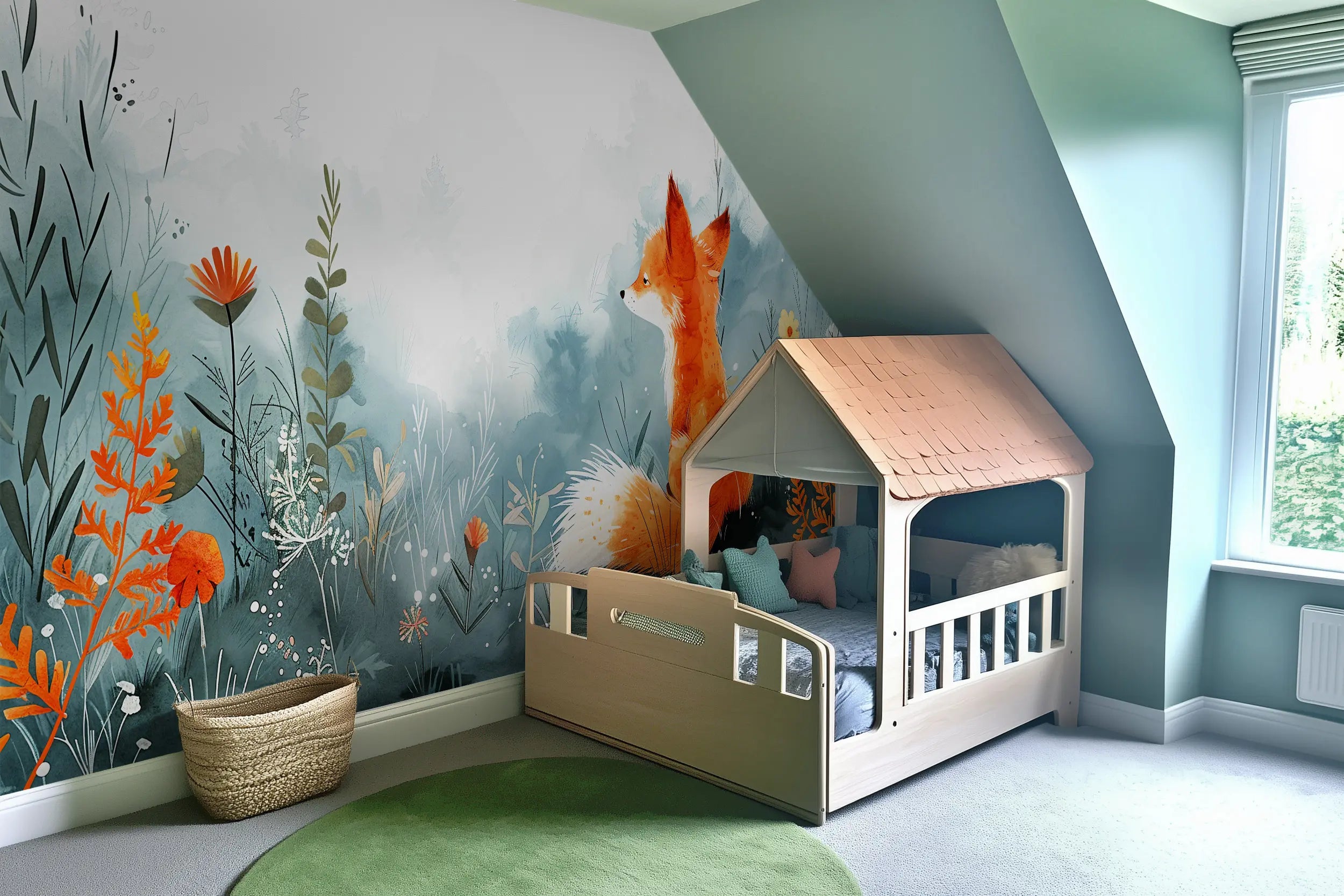 Adorable animal wall mural
