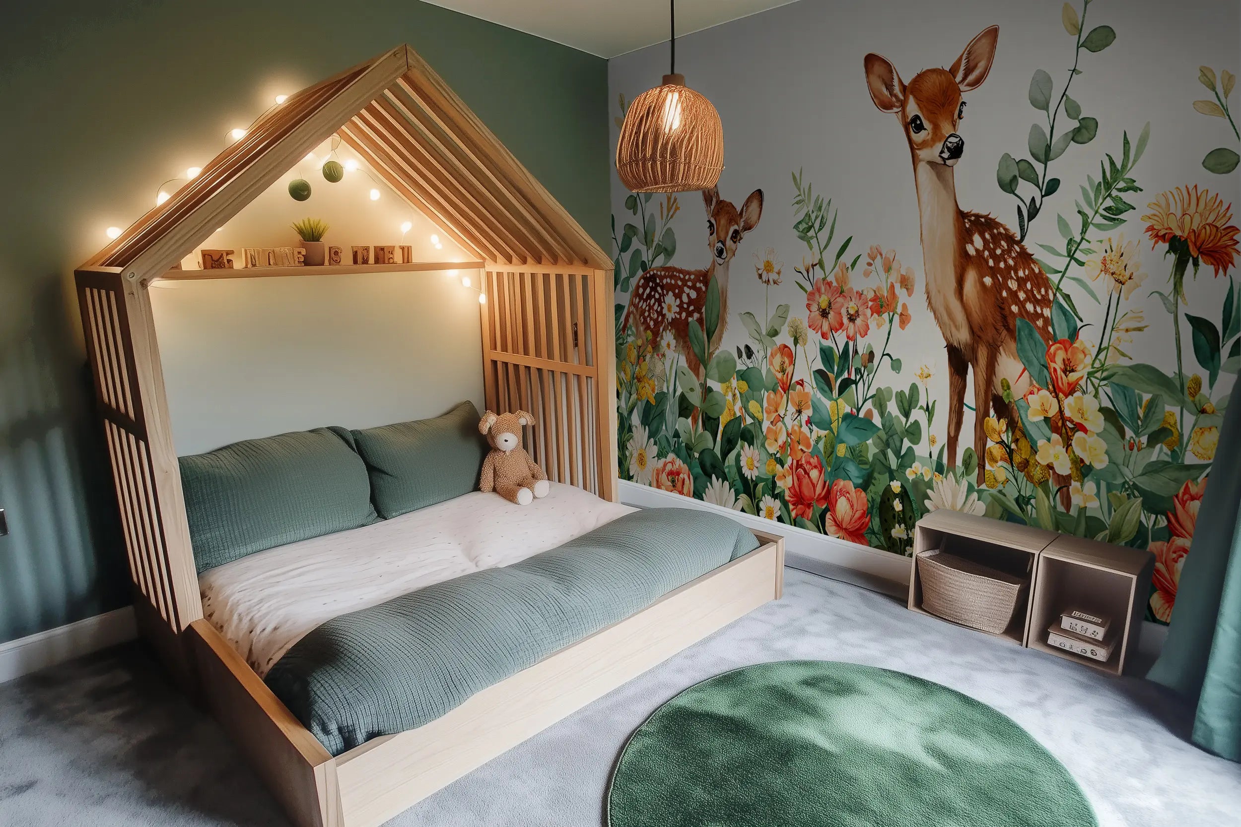 Woodland deer nursery decor
