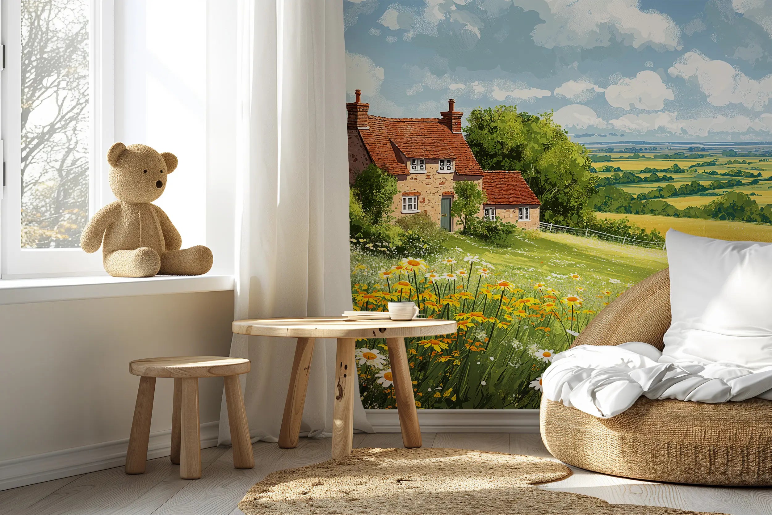 Cottagecore mural wallpaper