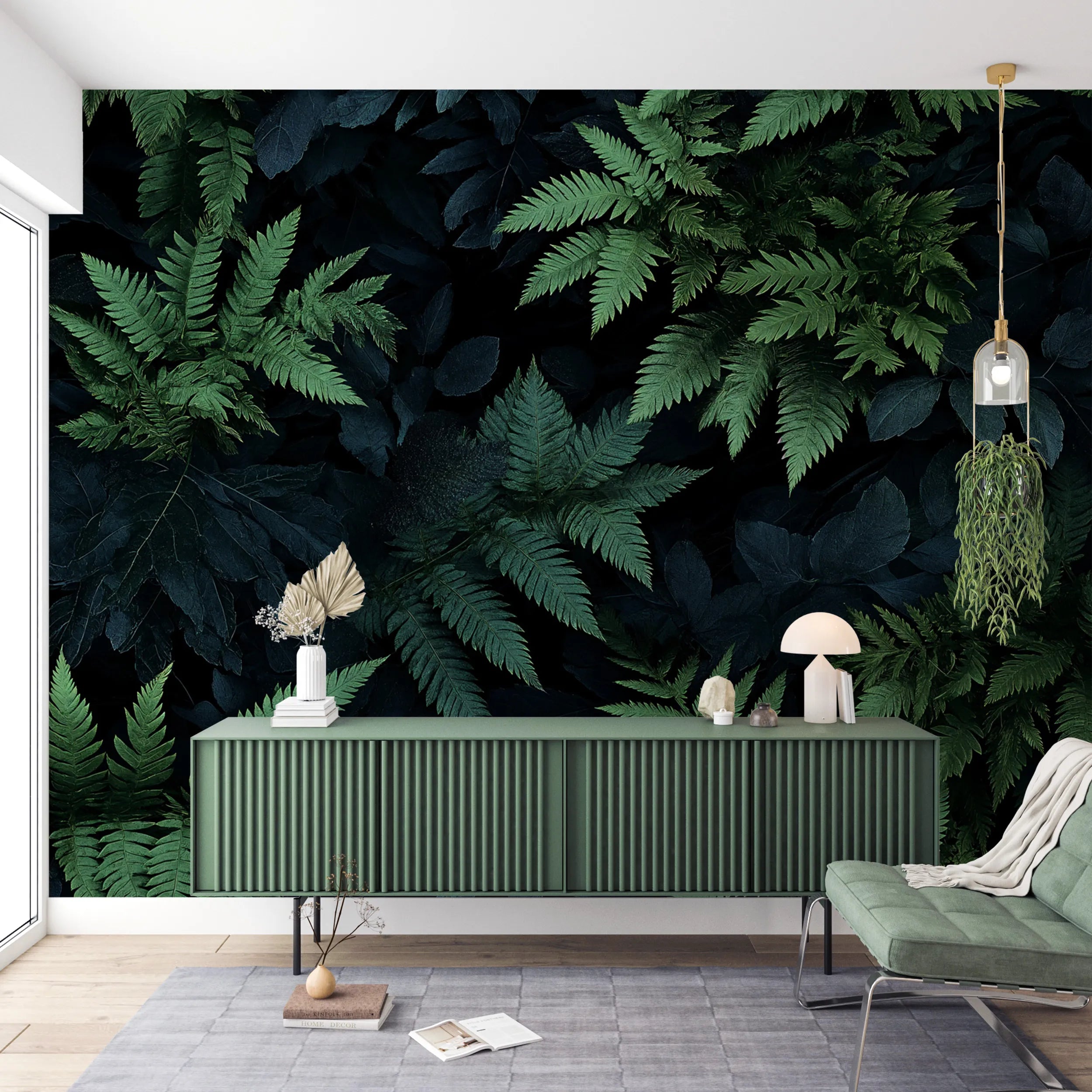 Green leaves wall decor