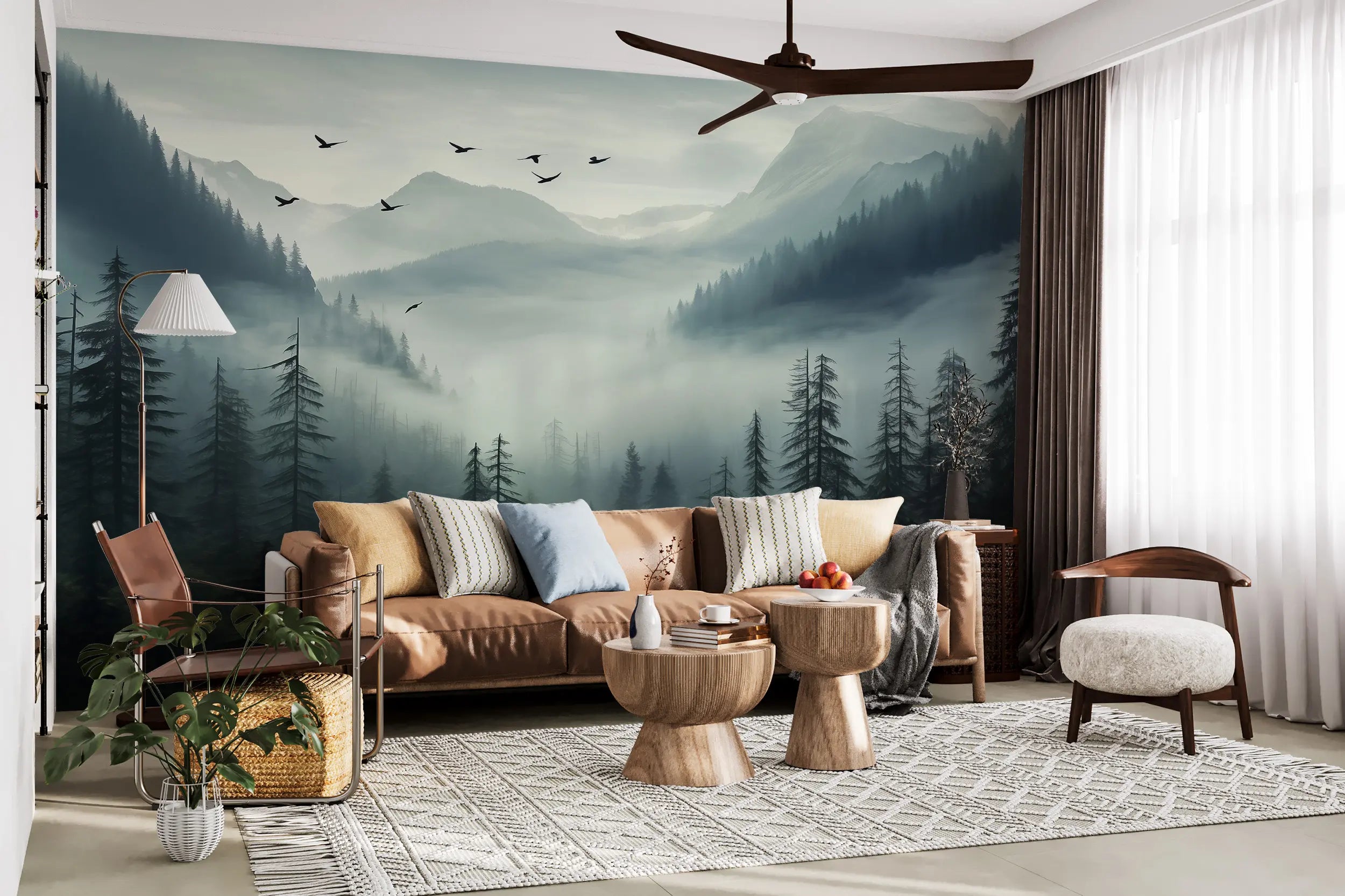 Pine Tree Wall Graphic for Renters