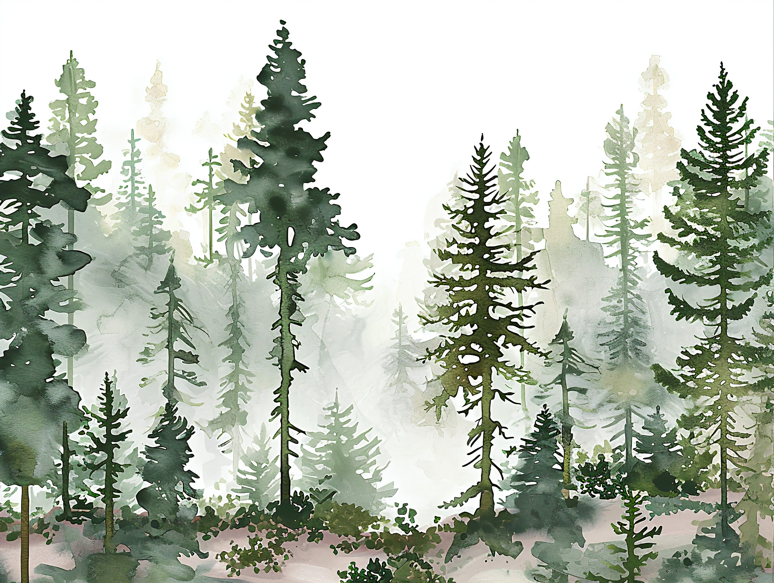 Misty woodland wallpaper