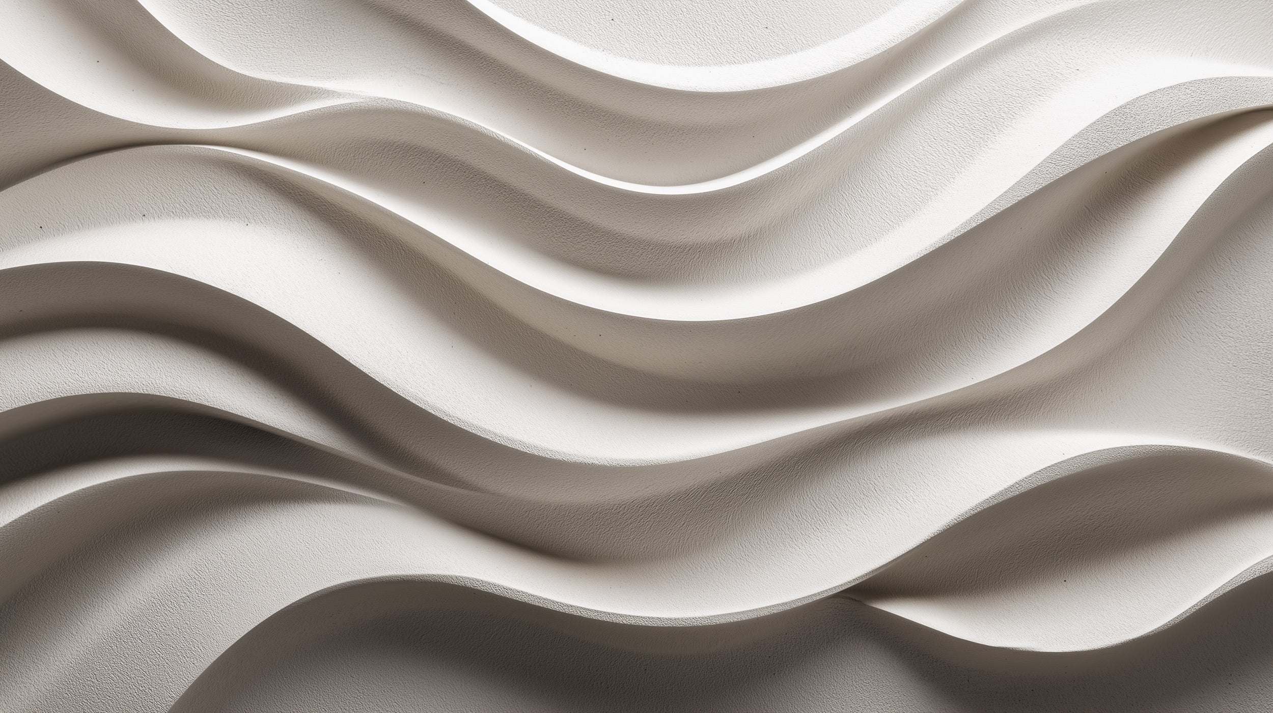Abstract Concrete Wave mural showcasing beige 3D textured flowing waves on a neutral wall pattern for modern interiors