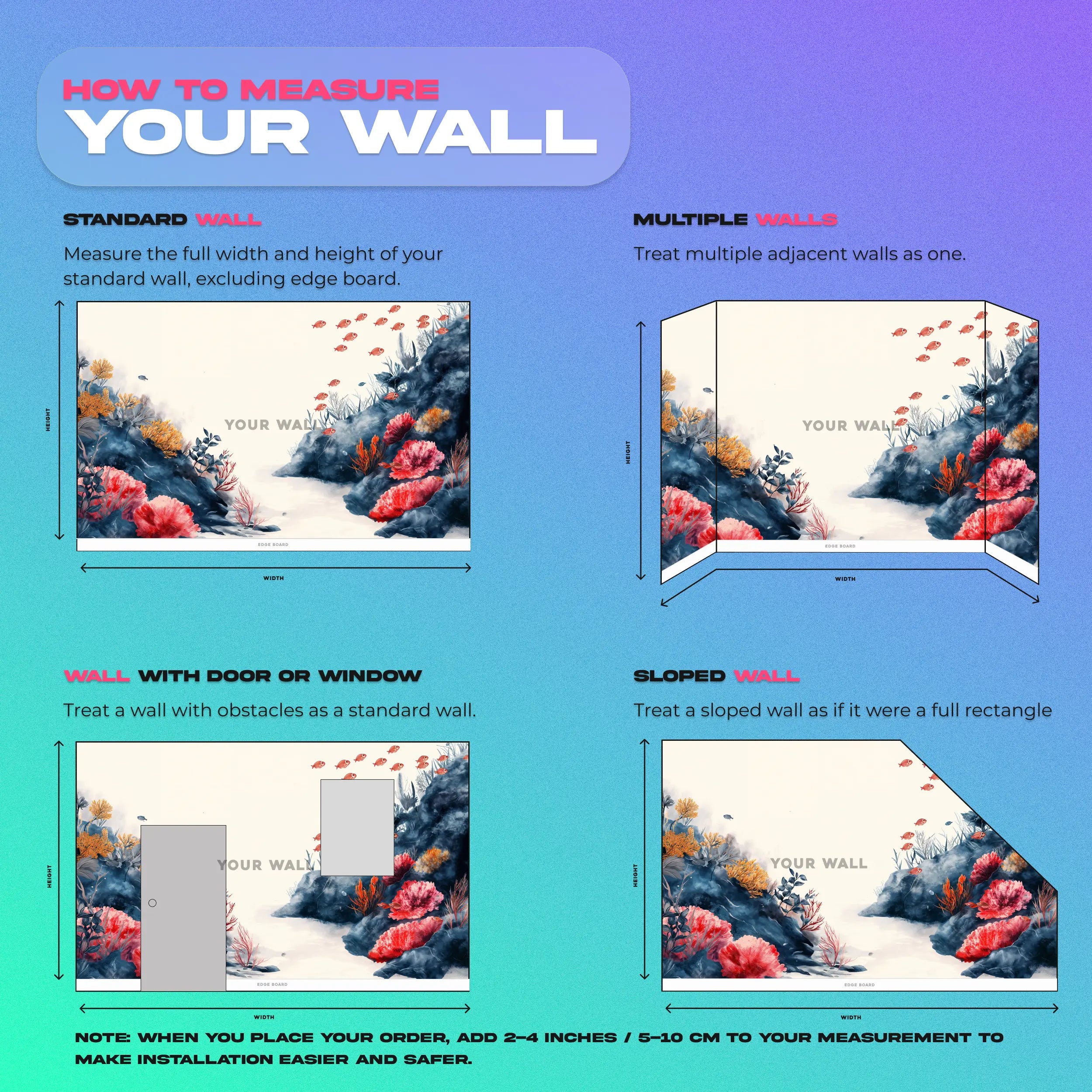 Removable sea life wallpaper for kids