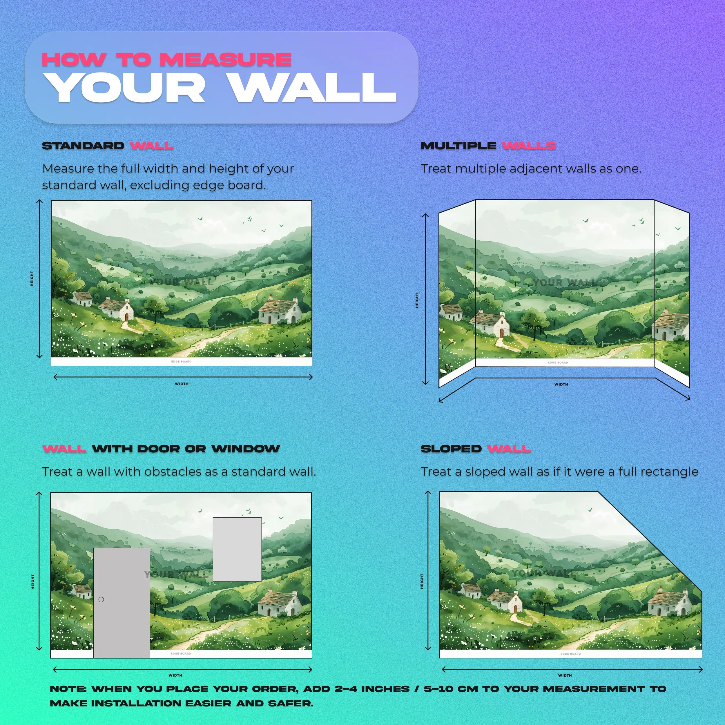 Kids room countryside mural