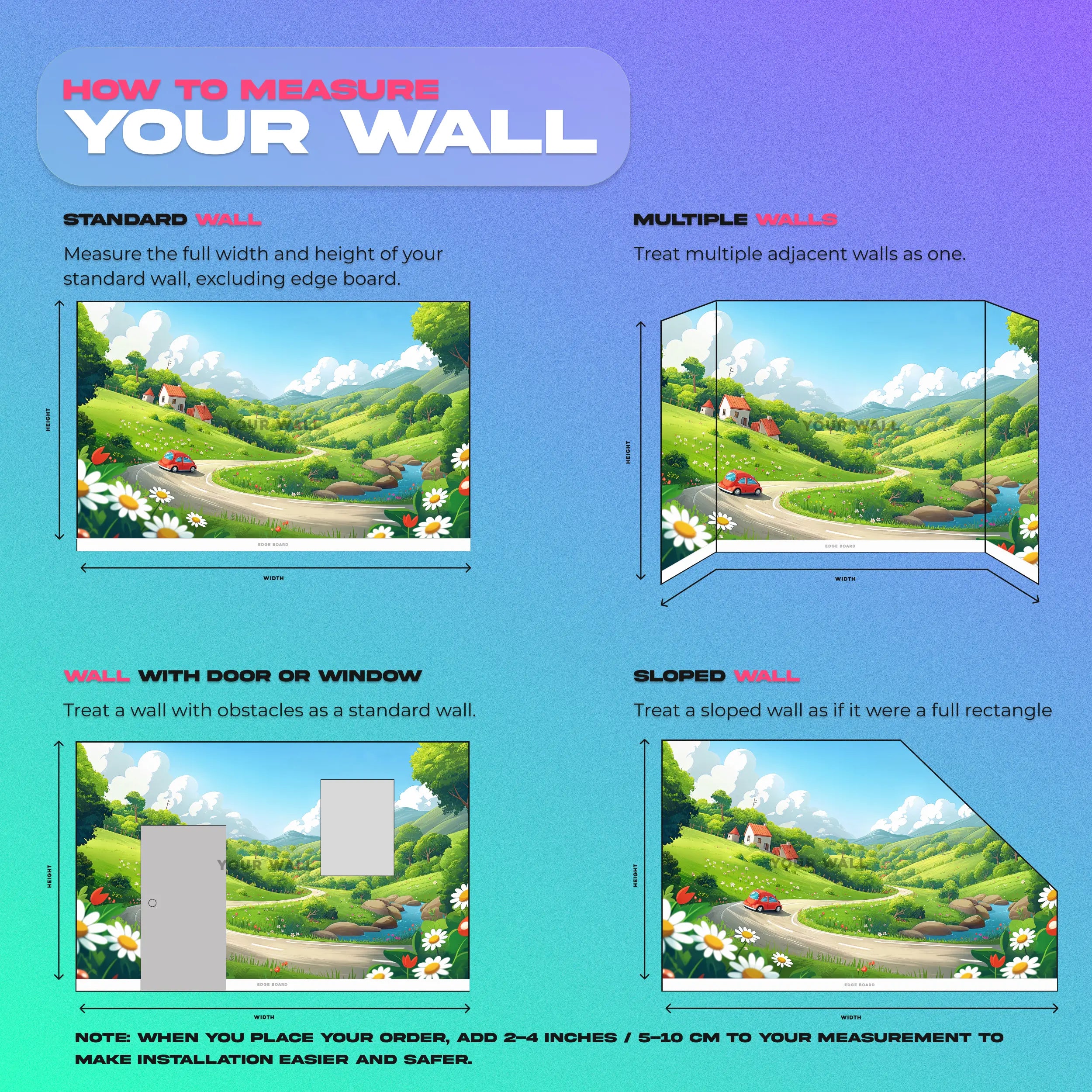 Kids room countryside wallpaper