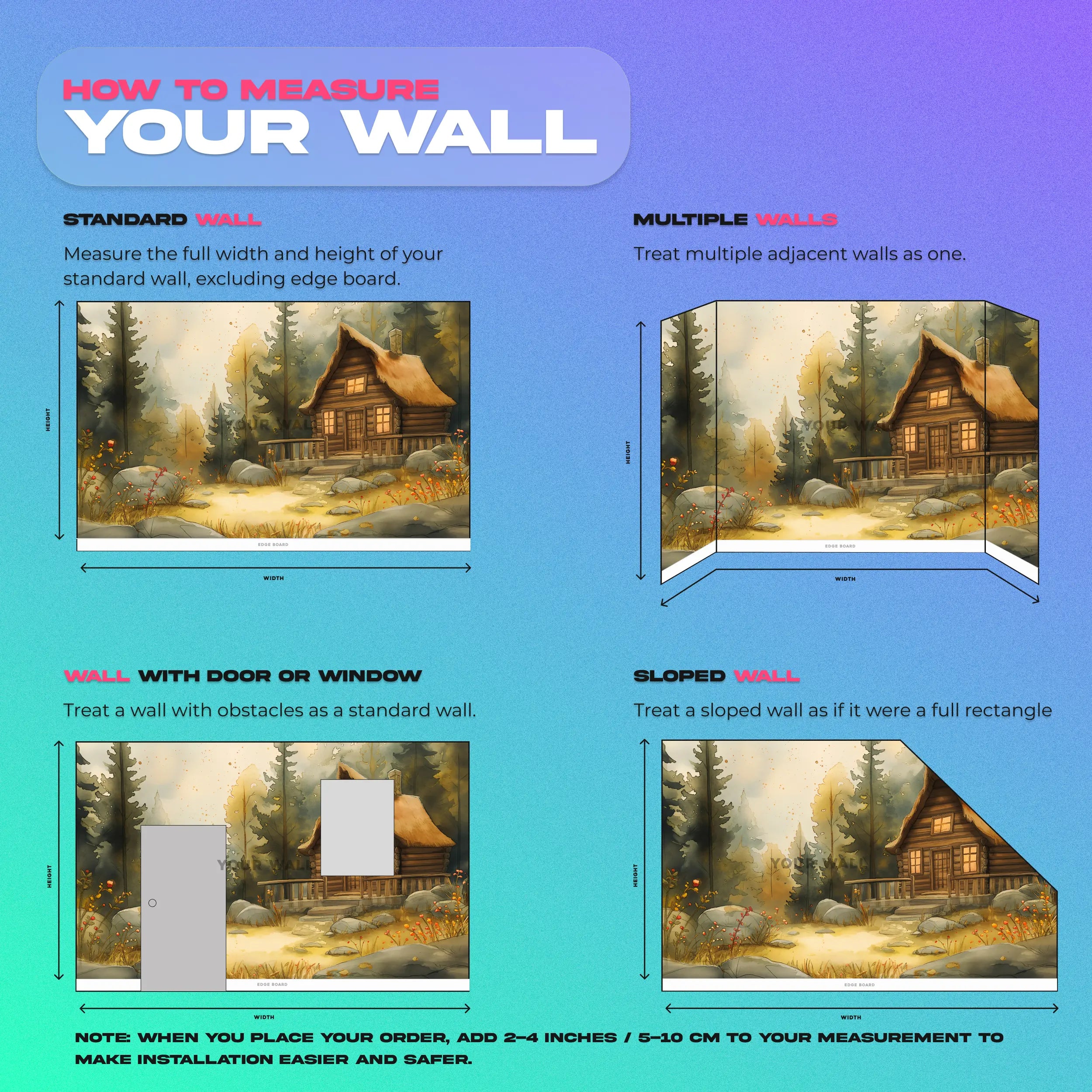 Peel and stick cabin decor