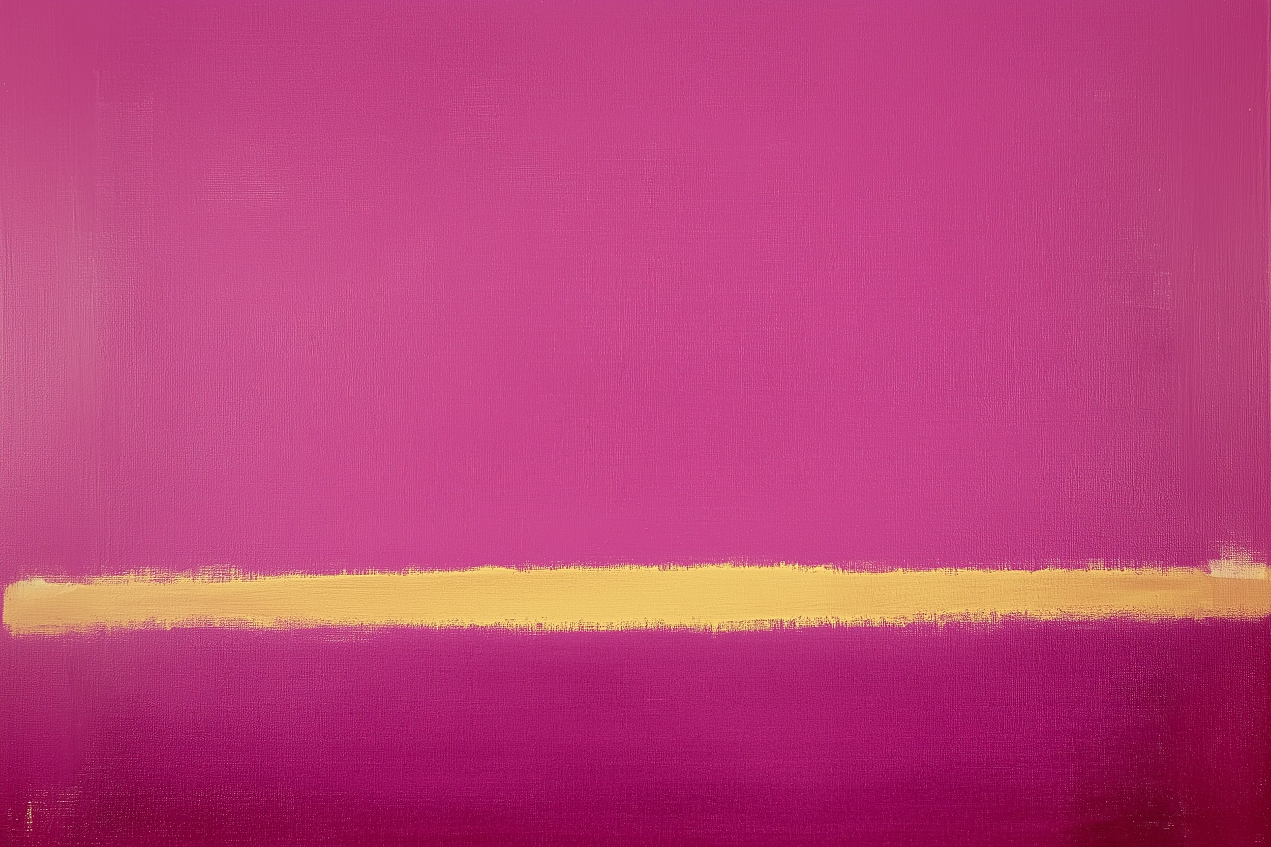 Pink abstract mural with a thin golden brushstroke across a magenta backdrop, modern minimalist wall art for a stylish living
