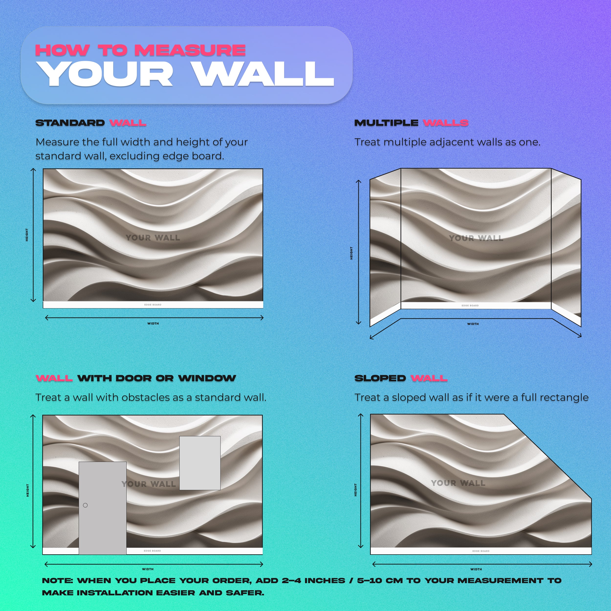 Abstract concrete wave mural in beige tones with 3D textured flowing wave design for modern walls and custom sizes