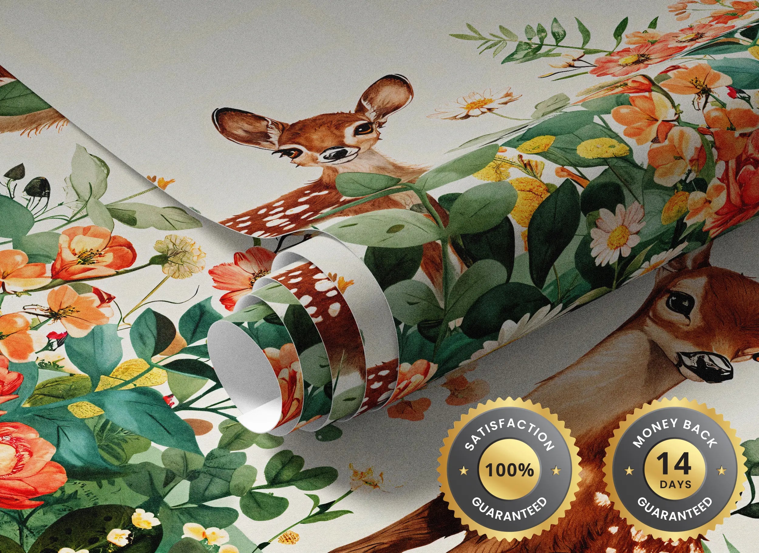 Peel and stick deer mural