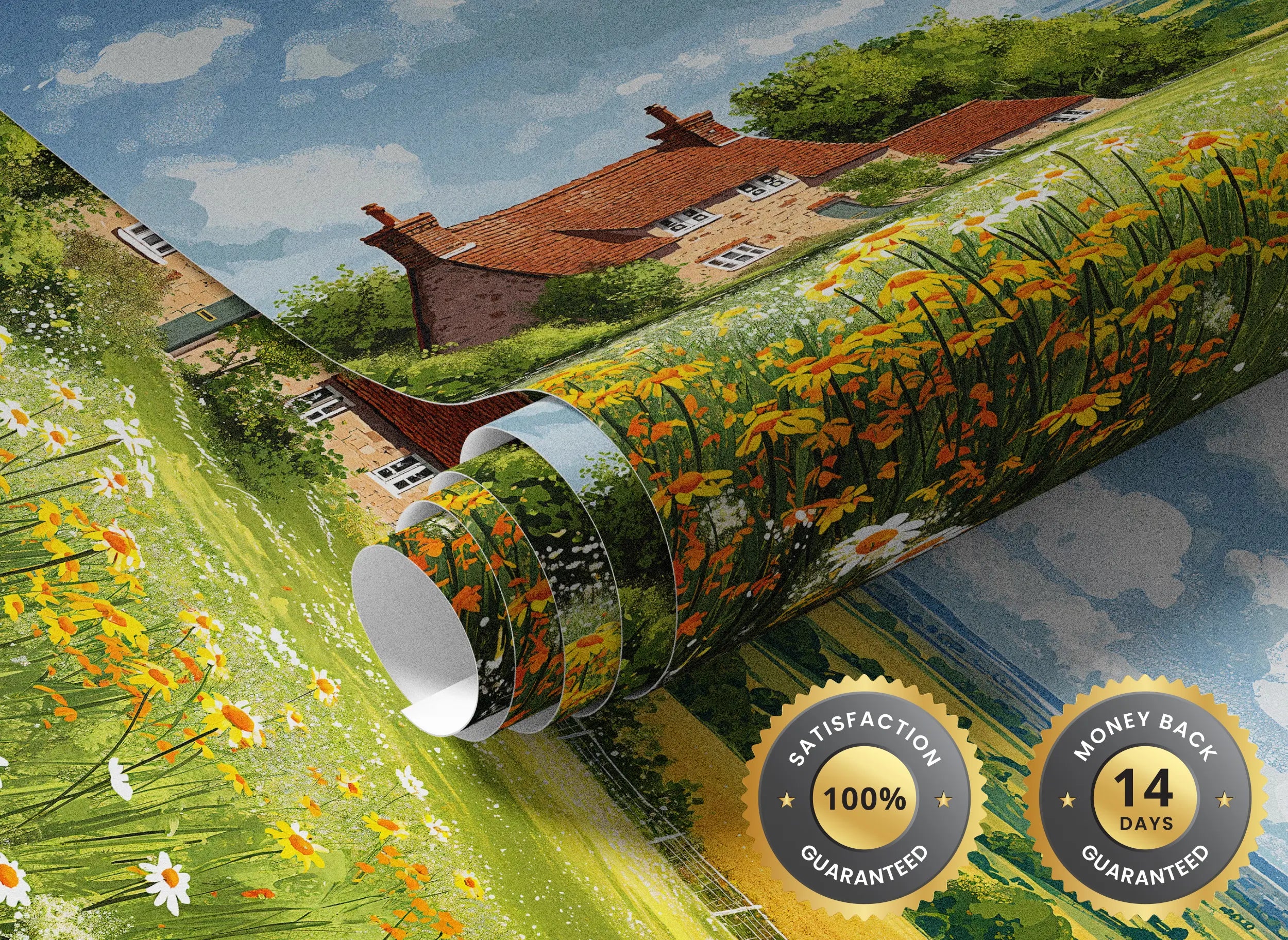 Renter-friendly countryside mural