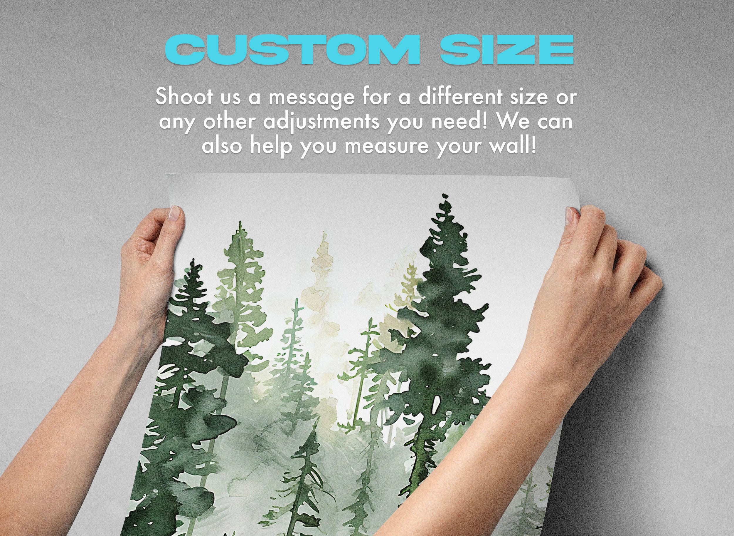 Self-adhesive forest mural