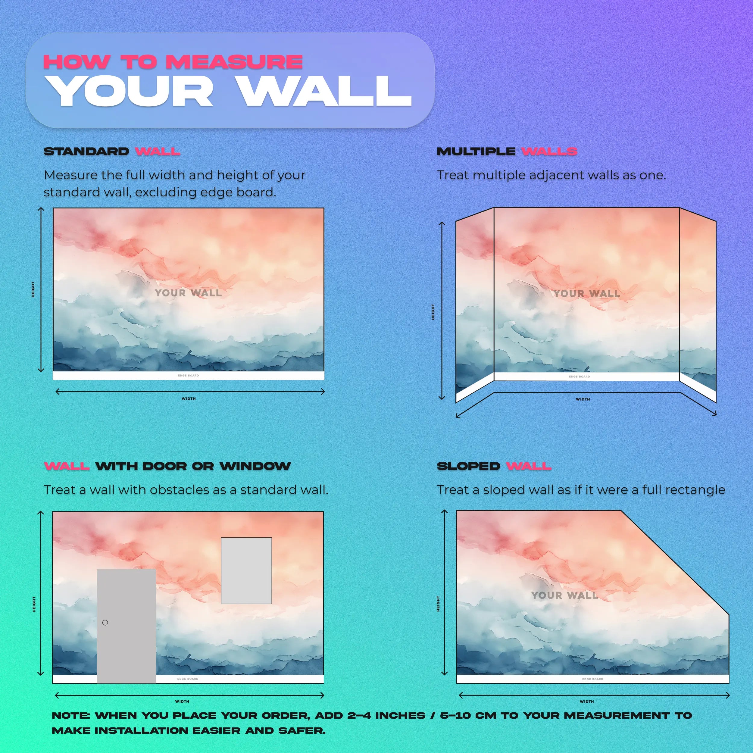 Abstract pastel wallpaper for living room