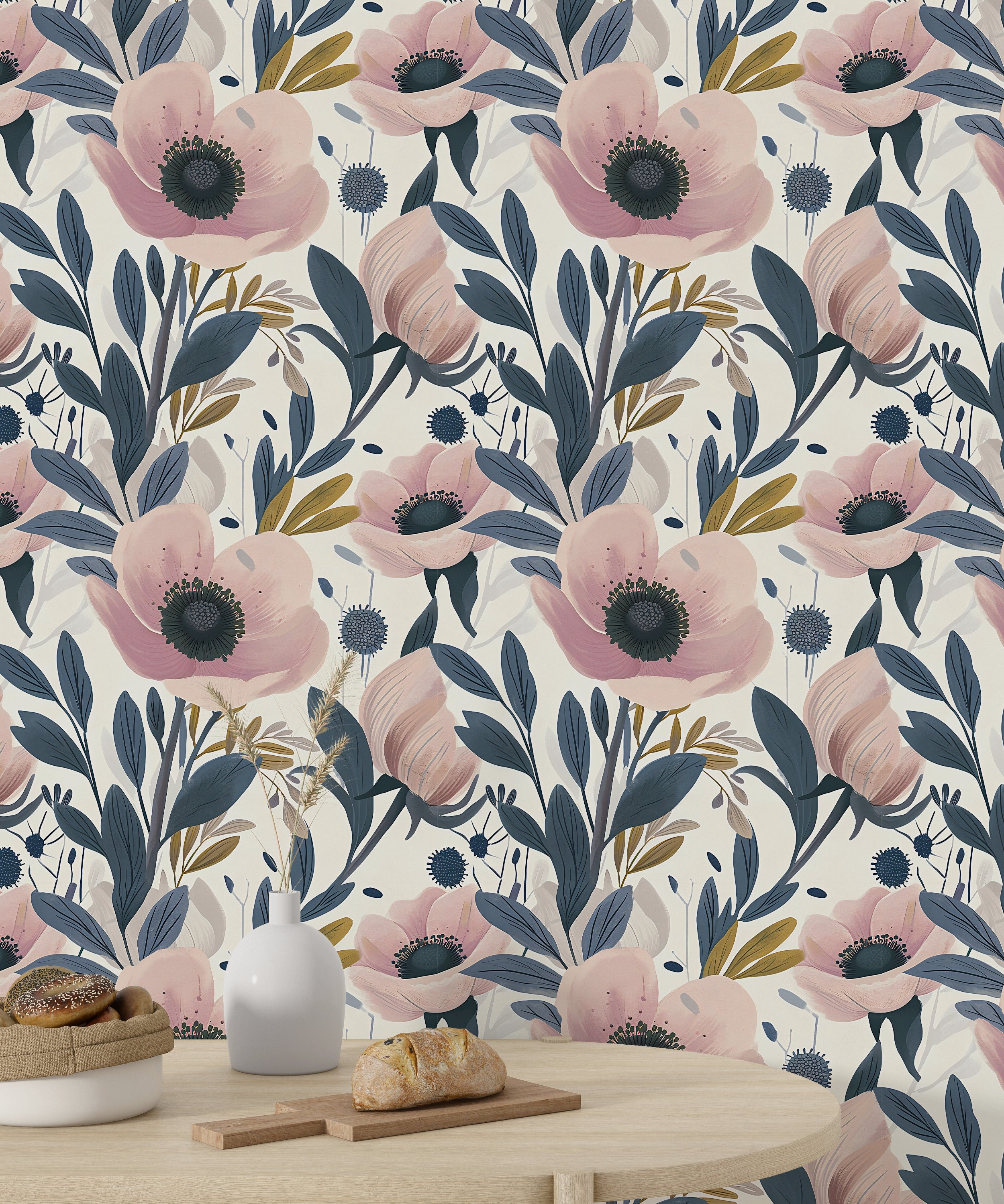 Self-Adhesive Floral Wall Covering