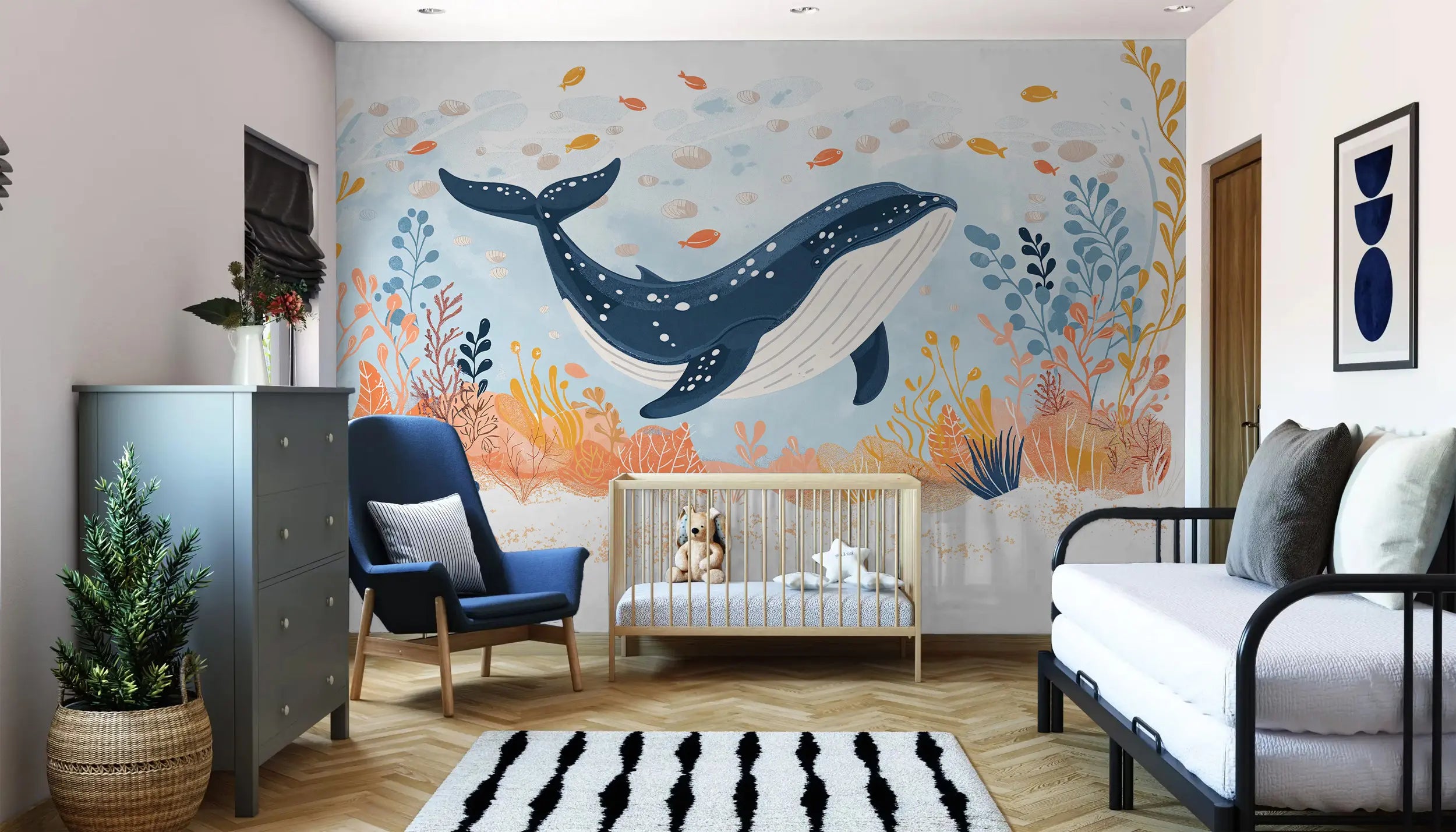 Removable sea life wallpaper for kids