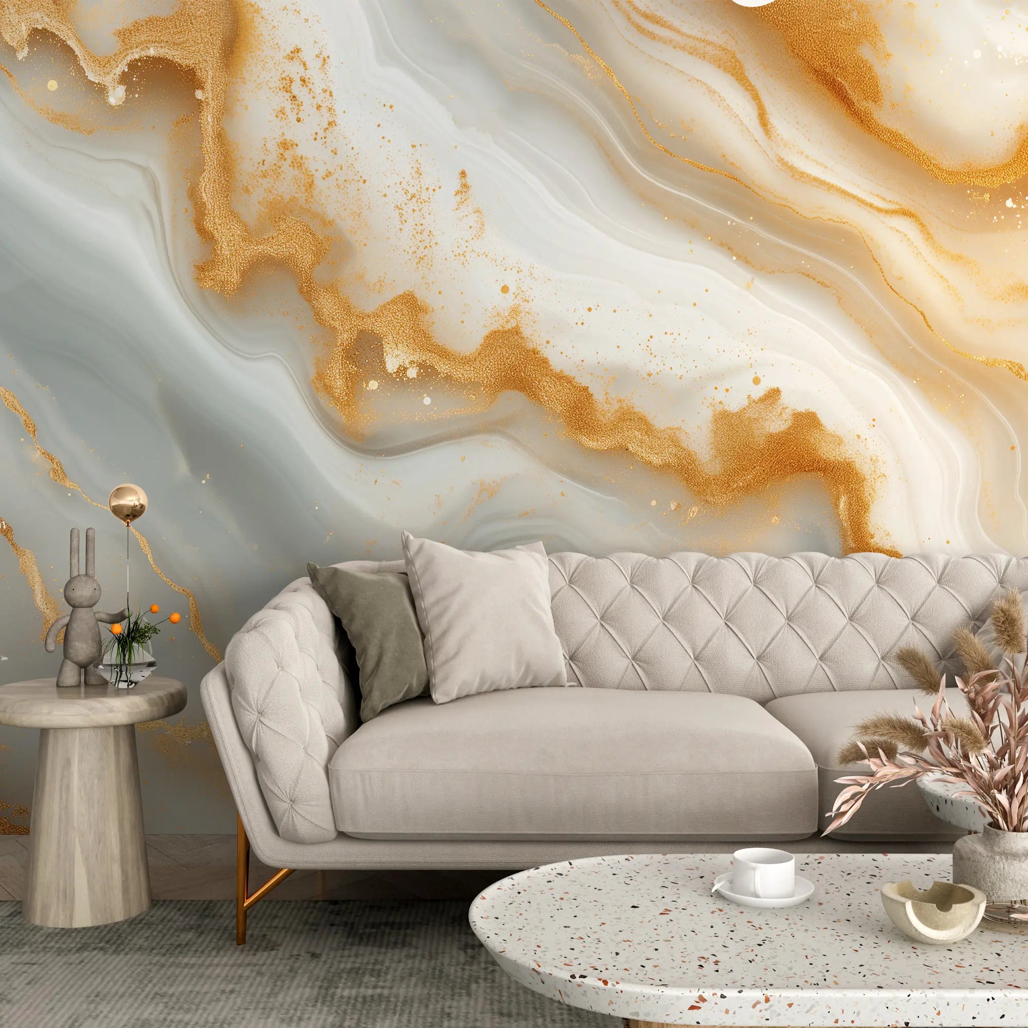 sophisticated abstract marble wall covering