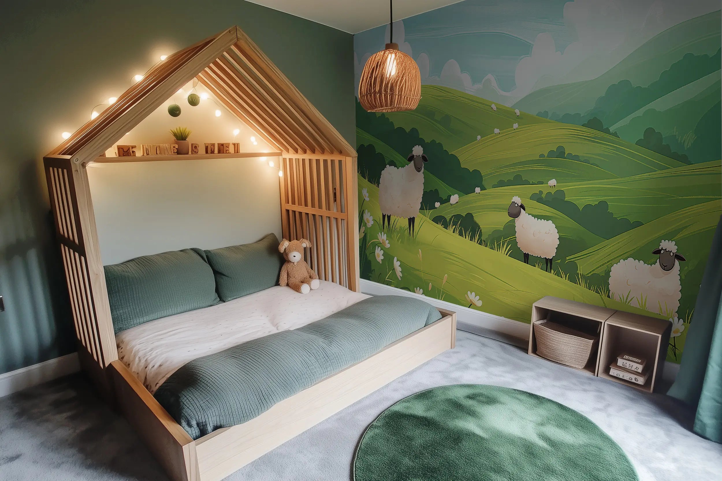 Self-adhesive sheep wall decal