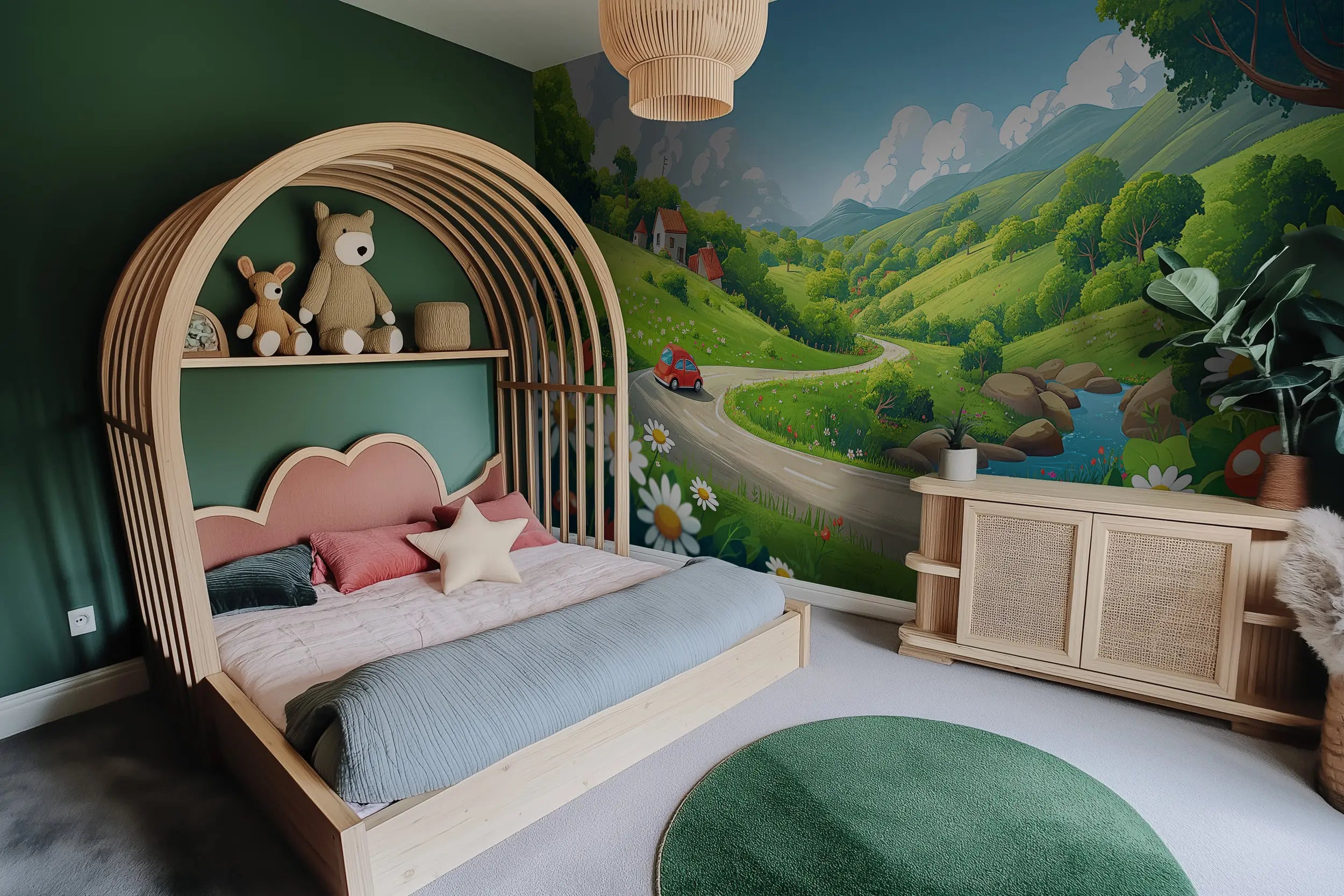 Removable countryside adventure mural