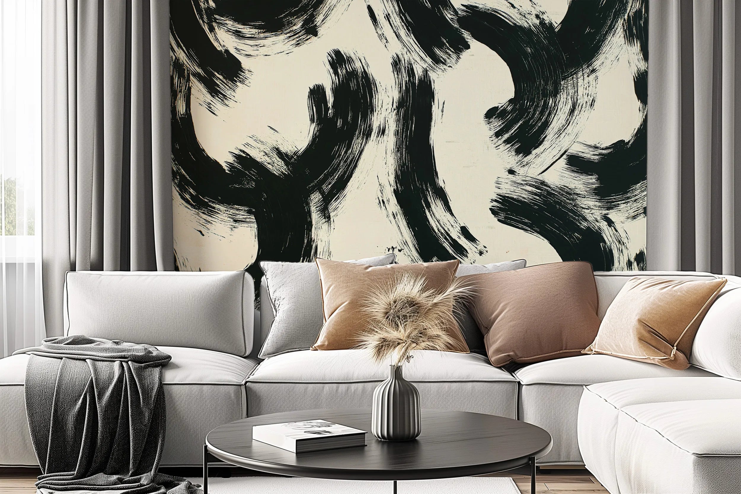 Peel and stick brushstroke wallpaper