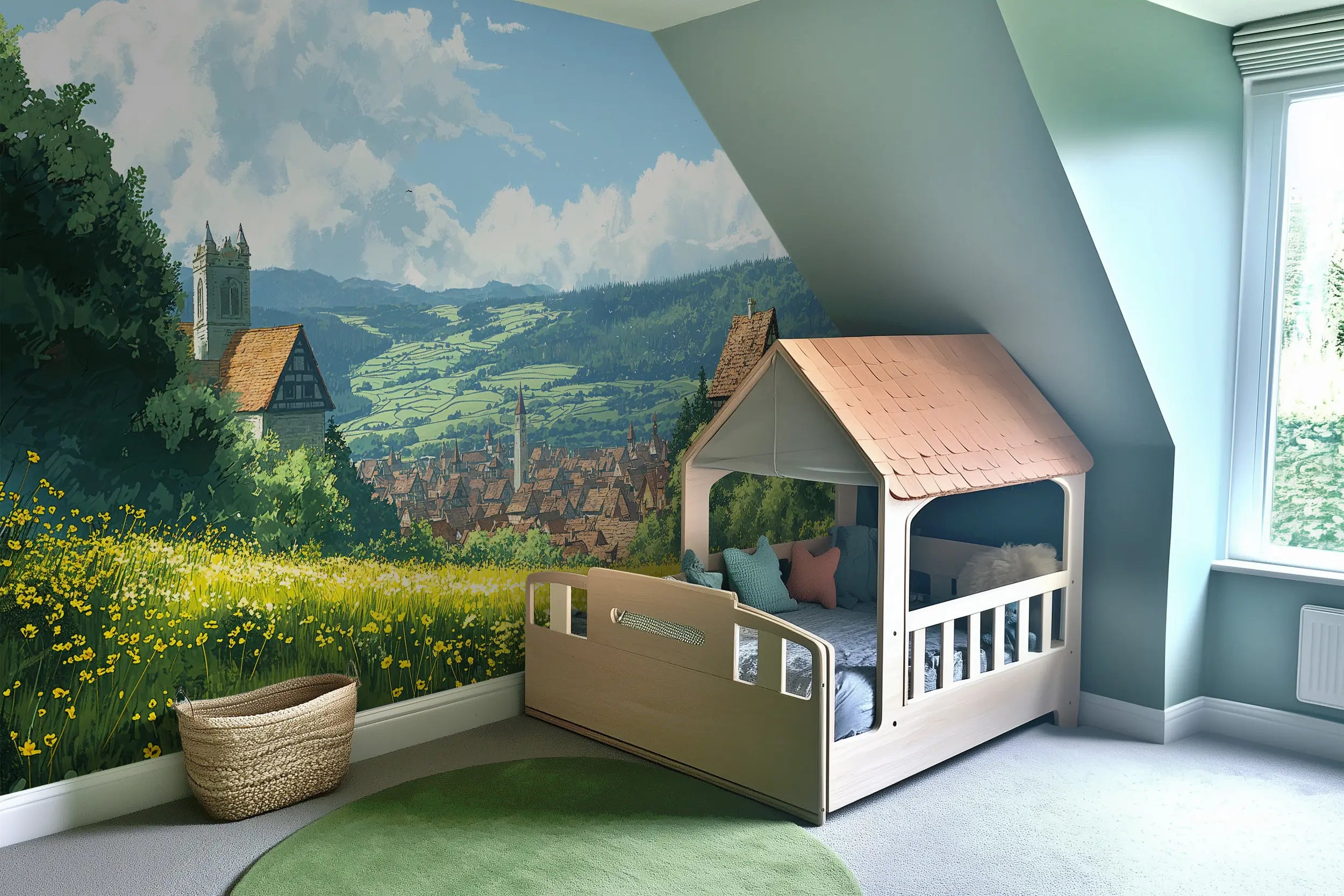 Renter-friendly countryside wall art