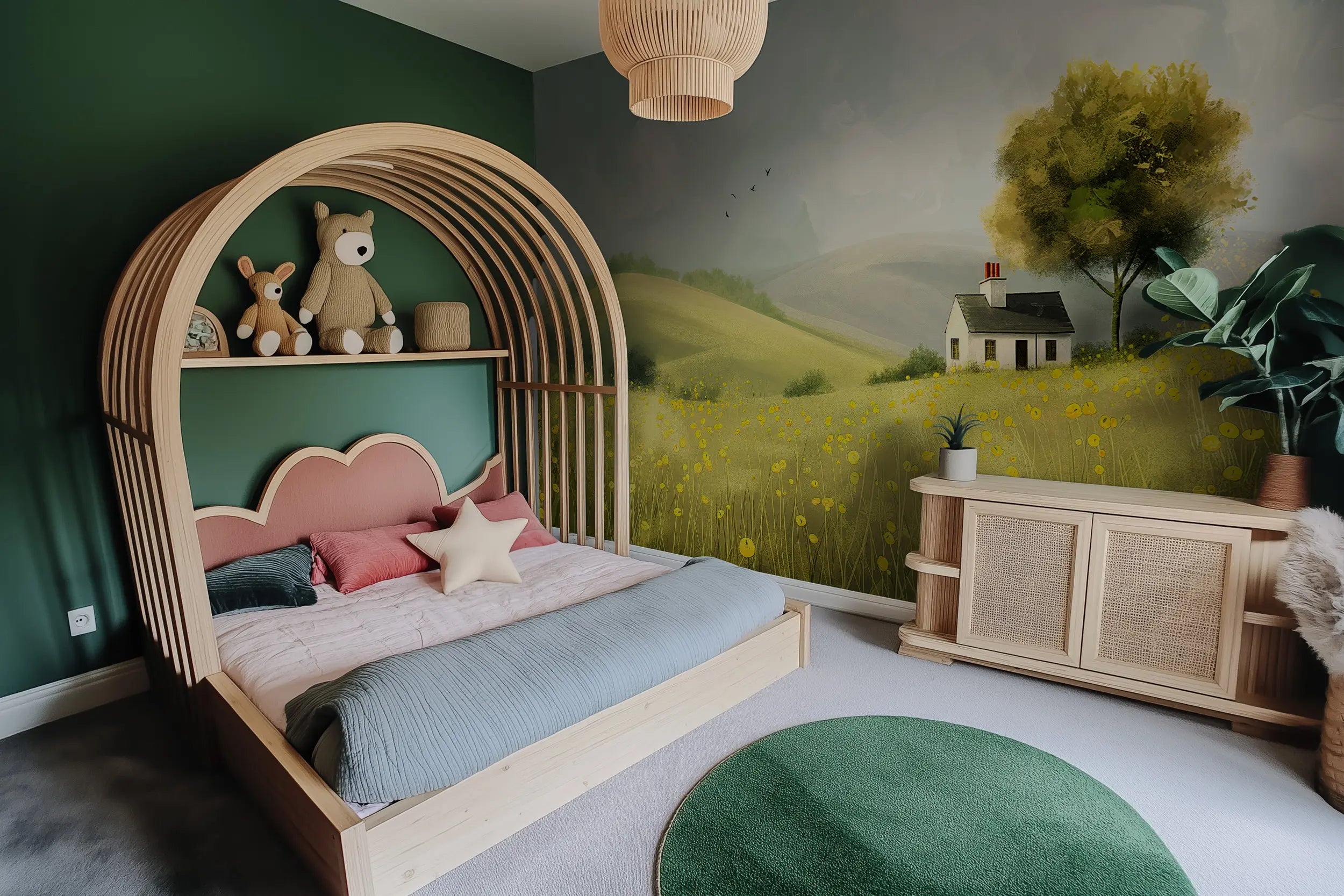 Removable cottage wallpaper for kids